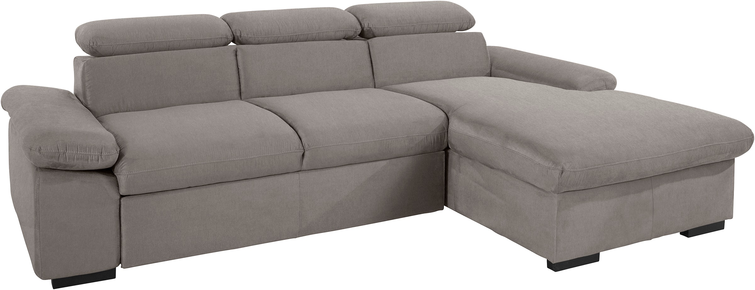 COTTA Ecksofa »Lola L-Form mit Kopfteilfunktion & Hocker«, (Set, mit Hocker), wahlweise mit Bettfunktion, Bettkasten & Armteilverstellung
