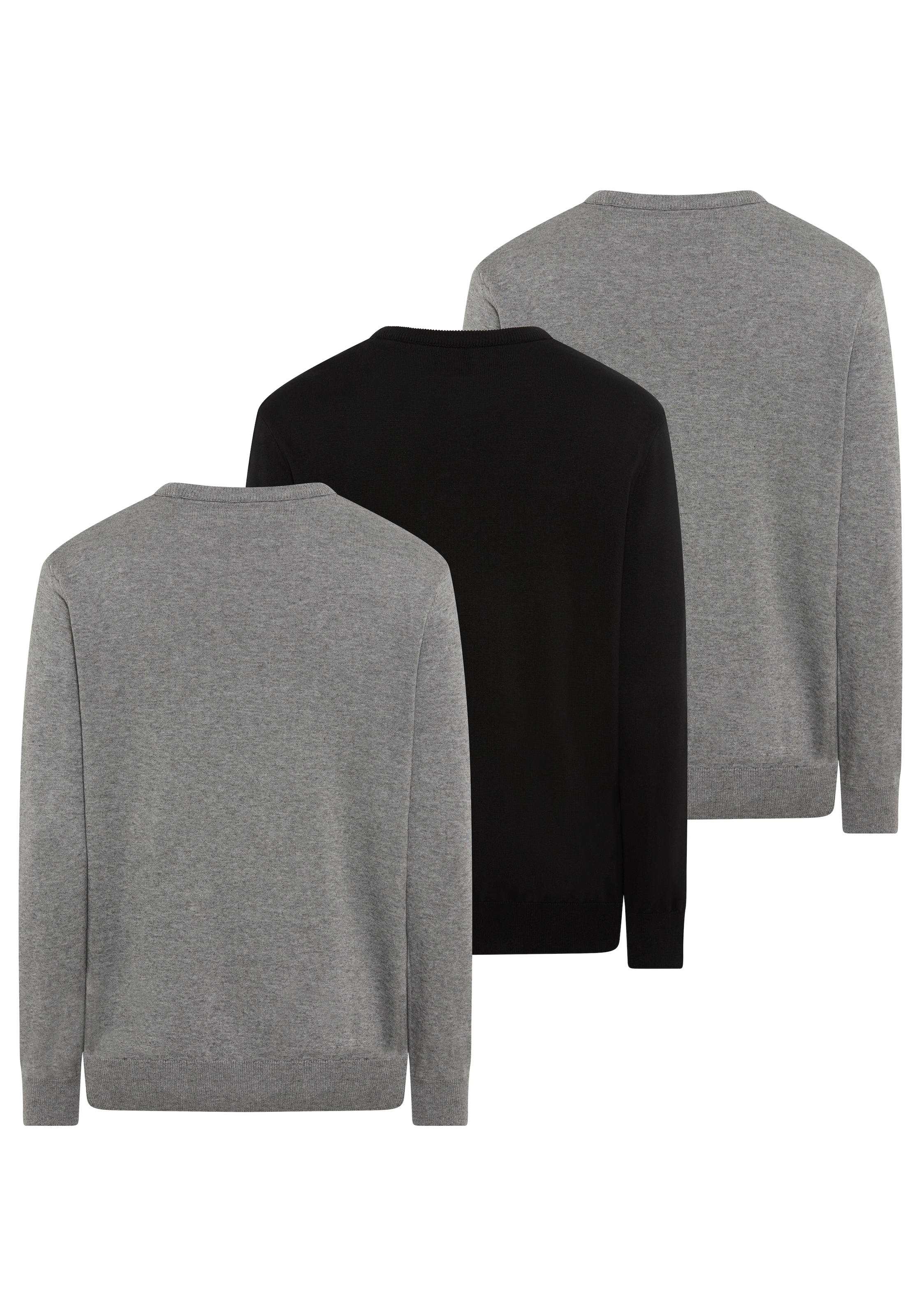 Man's World Rundhalspullover »Neue Kollektion!«, (2-er Pack), in Feinstrick