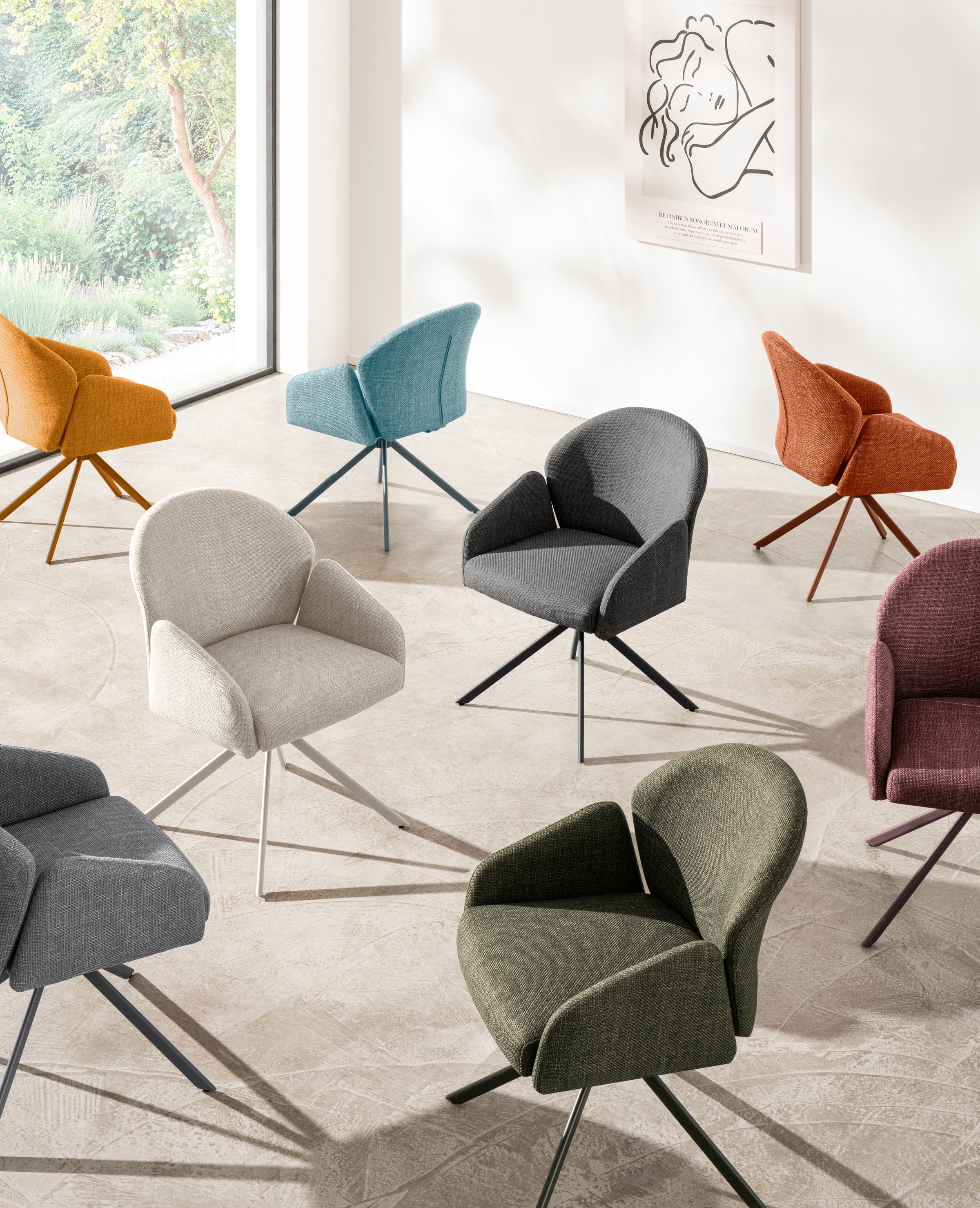 HELA Armlehnstuhl »HOLLY« (Set) 2 Stk.360° drehbar, Armlehnen, Gestell angepasst, Swing Back Komfortrücken