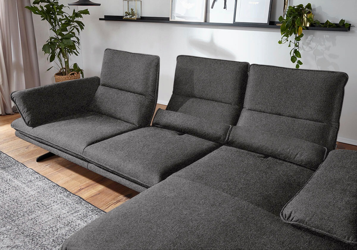 W.SCHILLIG Ecksofa »broadway, Designsofa mit tollem Sitzkomfort«, Sitztiefenverstellung, Kopfteil- & Seitenteilverstellung, Breite 291cm