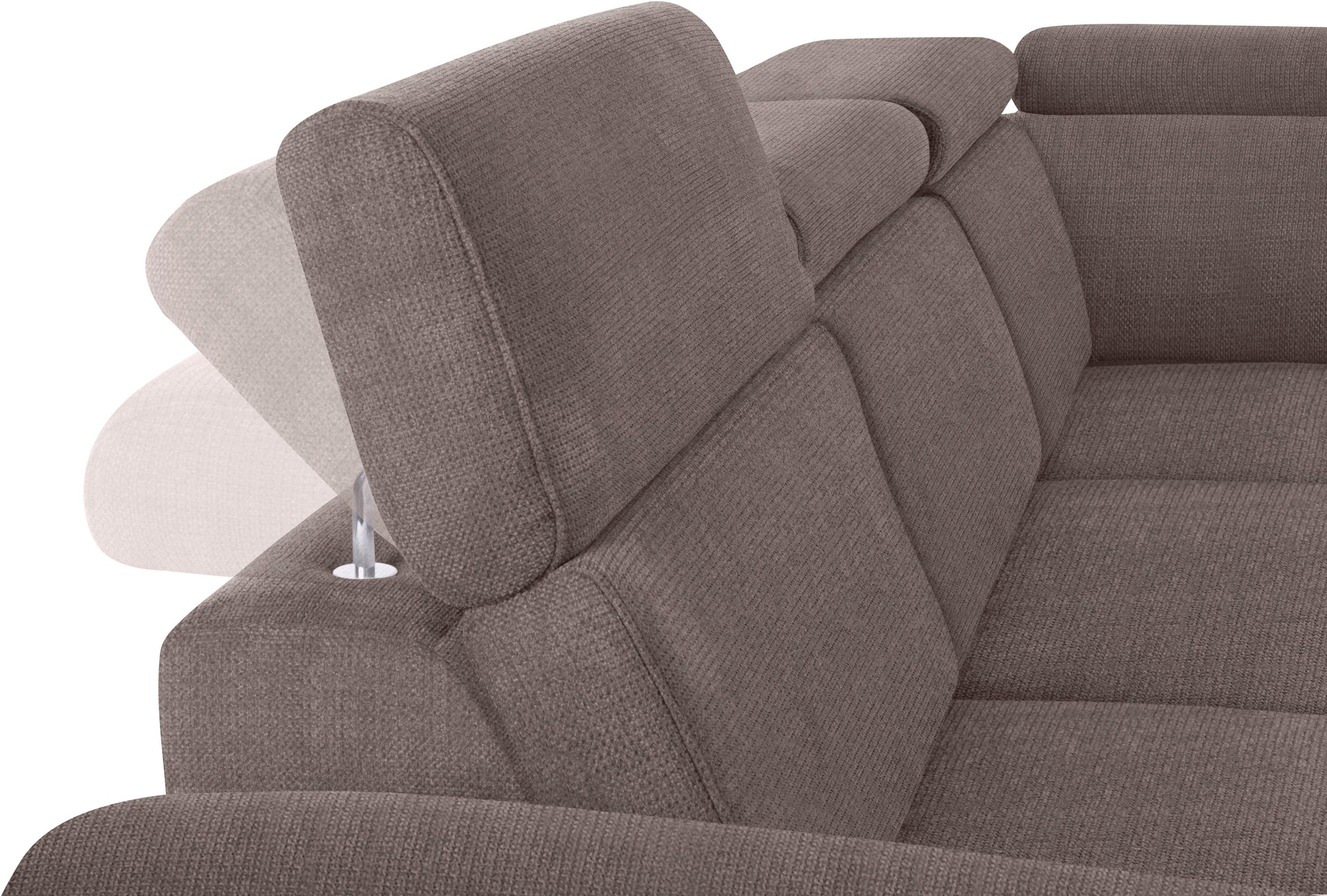 sit&more Ecksofa, inklusive Kopfteilverstellung, wahlweise mit Bettfunktion und Bettkasten