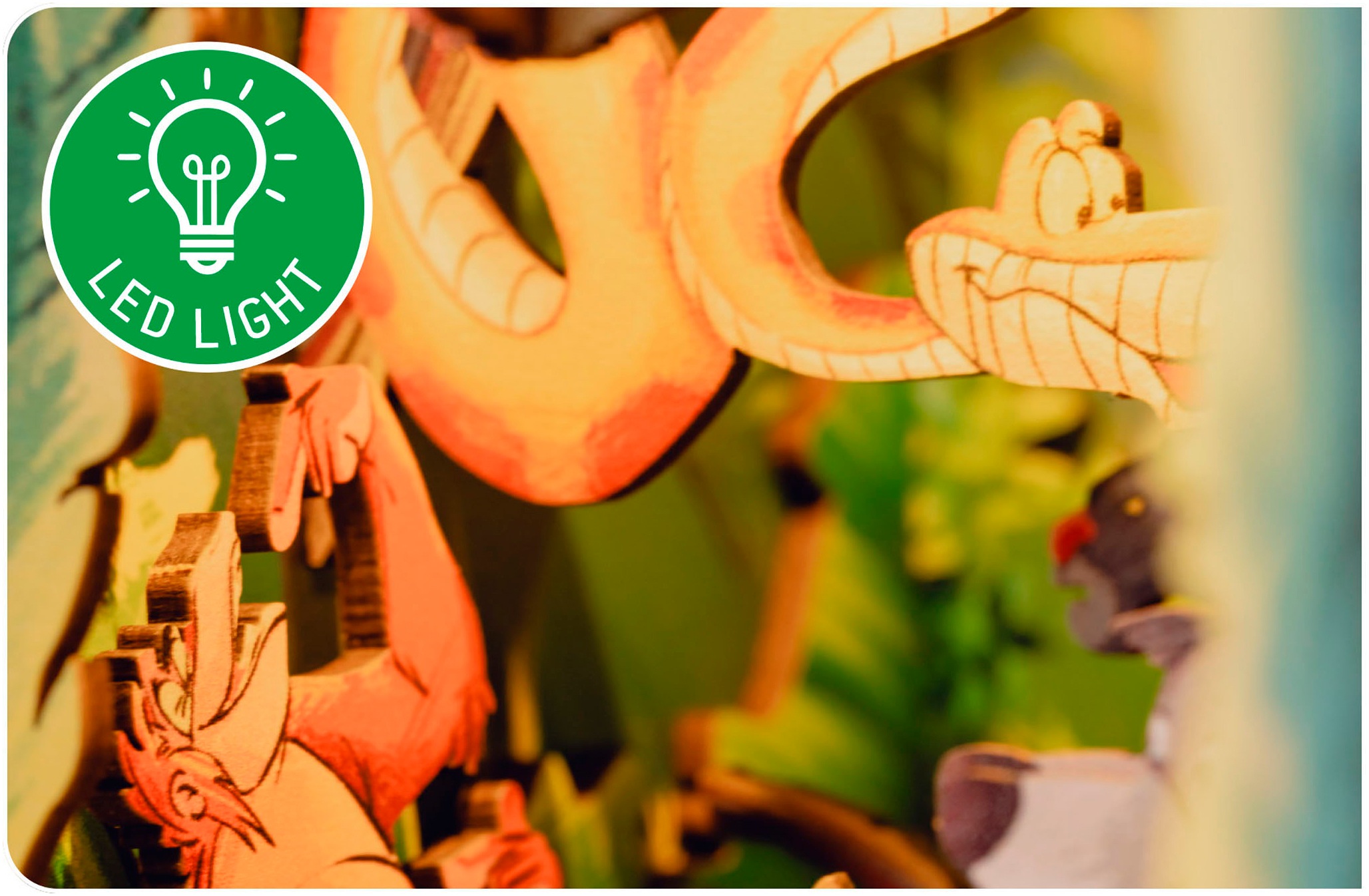 Revell® 3D-Puzzle »Book Nook, Tiny Adventures Disney Das Dschungelbuch«, Buchstütze; mit LED-Beleuchtung