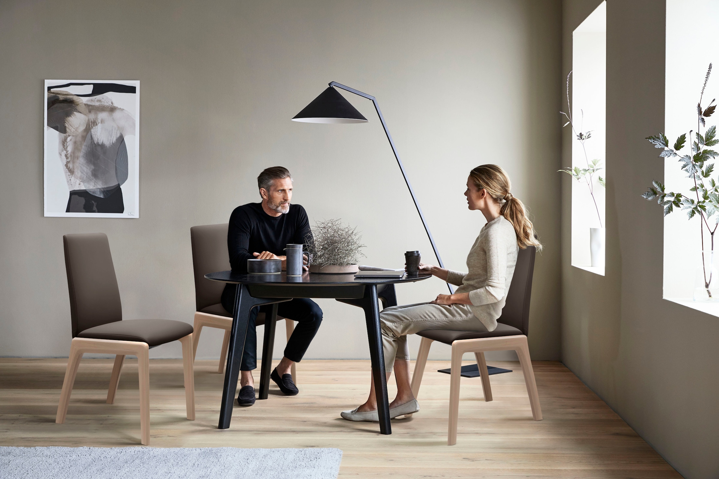 Stressless® Polsterstuhl »Laurel«, Leder BATICK, Low Back, Größe L, mit abgerundeten Beinen in Eiche gekalkt