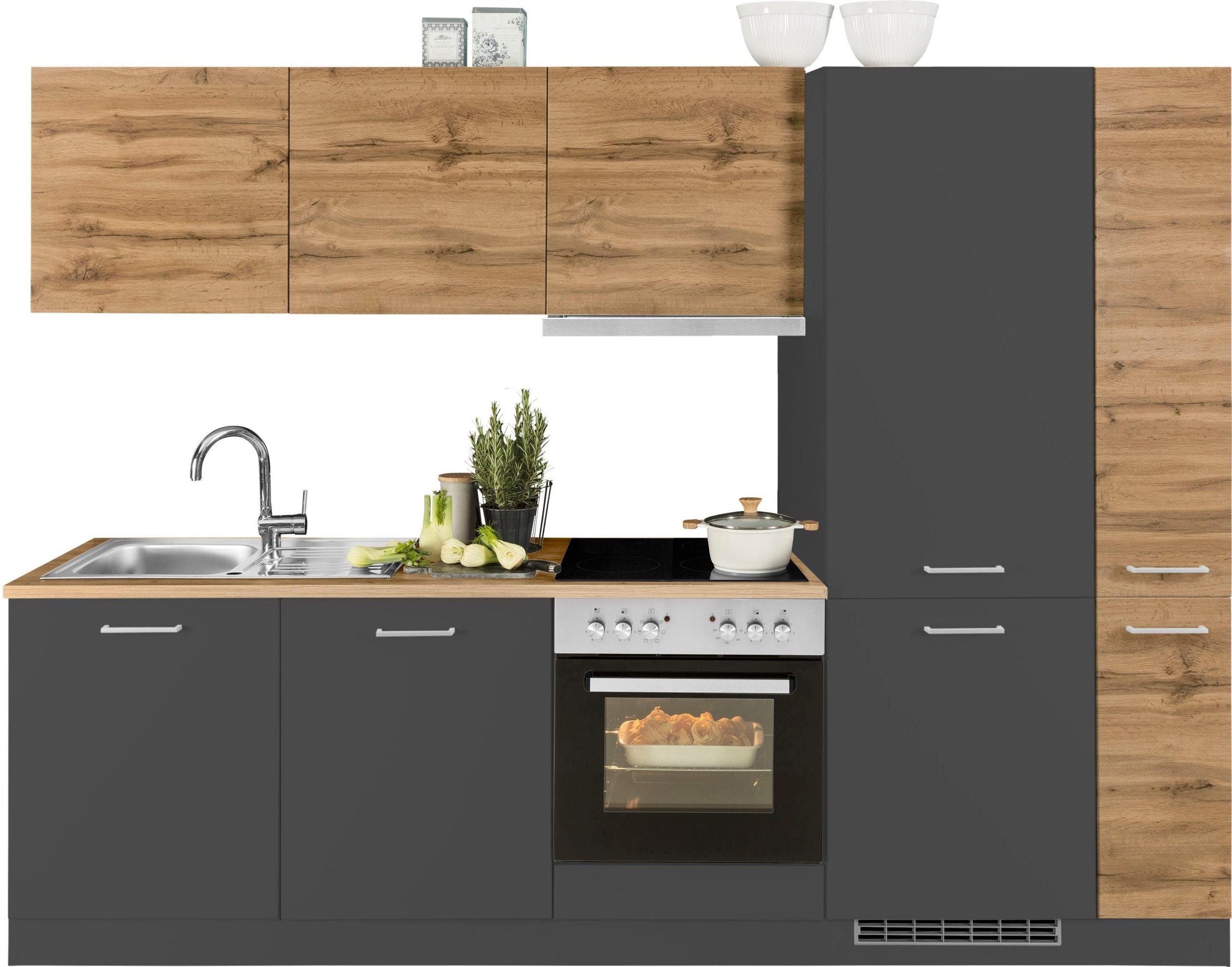 KOCHSTATION Küchenzeile "KS-Kehl", mit E-Geräten, 330cm, inkl. Kühl/Gefrier günstig online kaufen