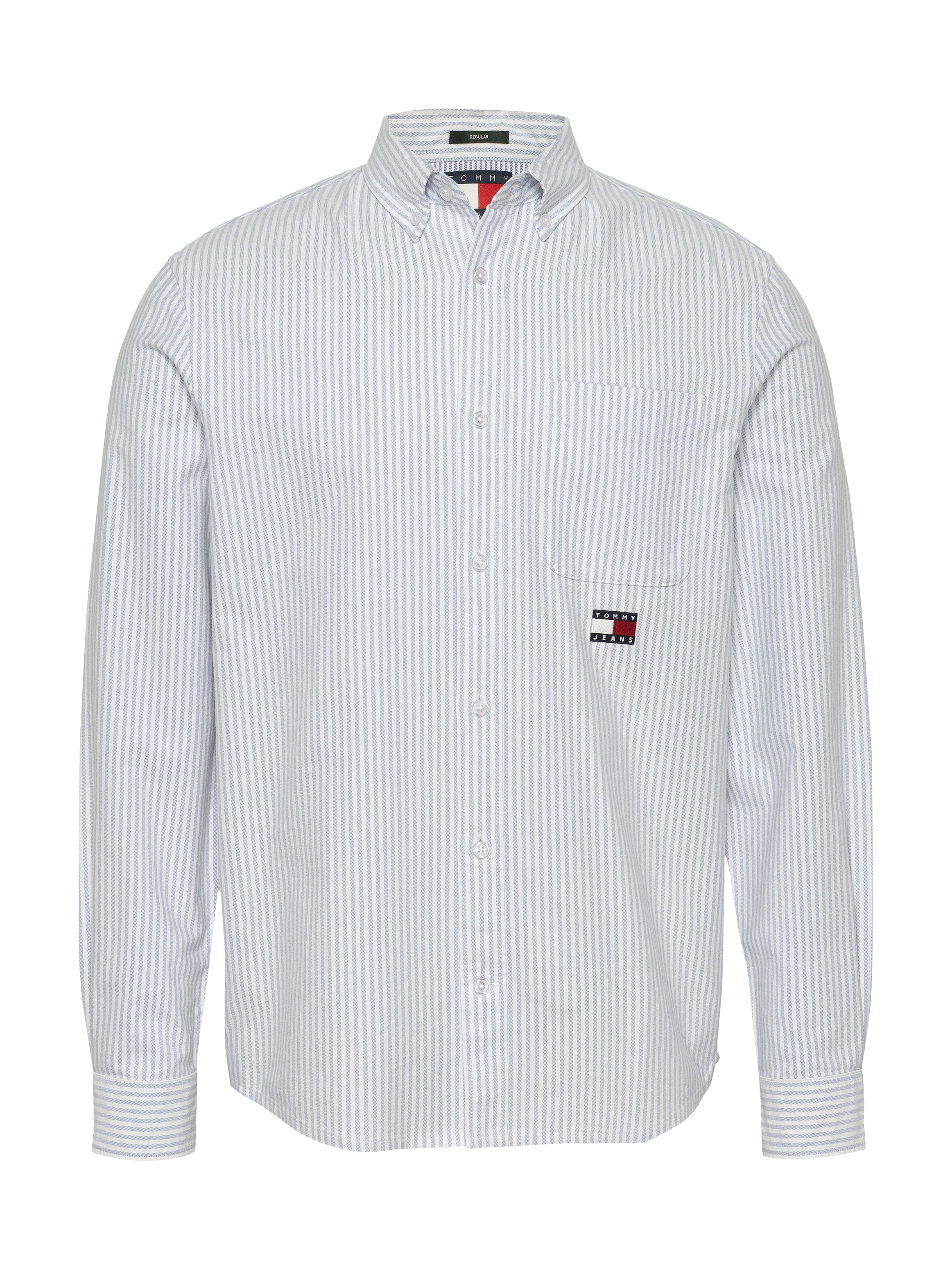 Tommy Jeans Langarmhemd »TJM STRIPE OXFORD SHIRT EXT«, mit Logostickerei