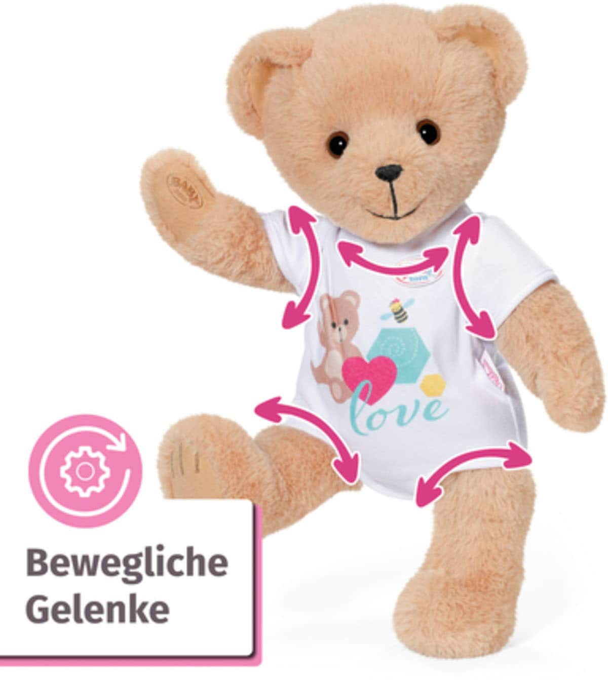 Baby Born Kuscheltier »Teddy Bär, weiß«, inklusive Strampler - Teddybär