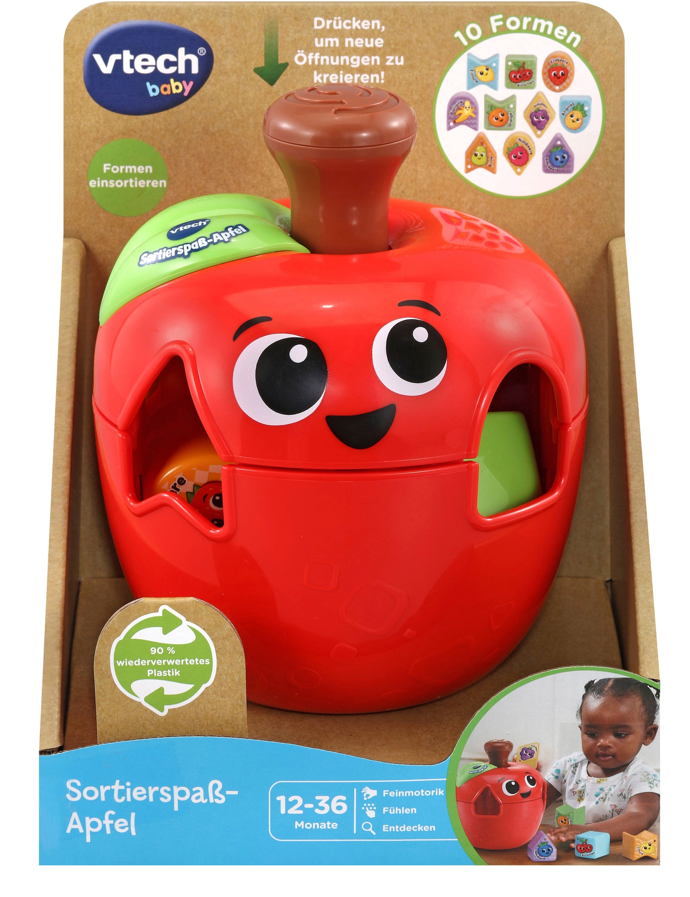 Vtech® Steckspielzeug »Vtech Baby, Sortierspaß-Apfel«, zum Teil aus recycelten Material