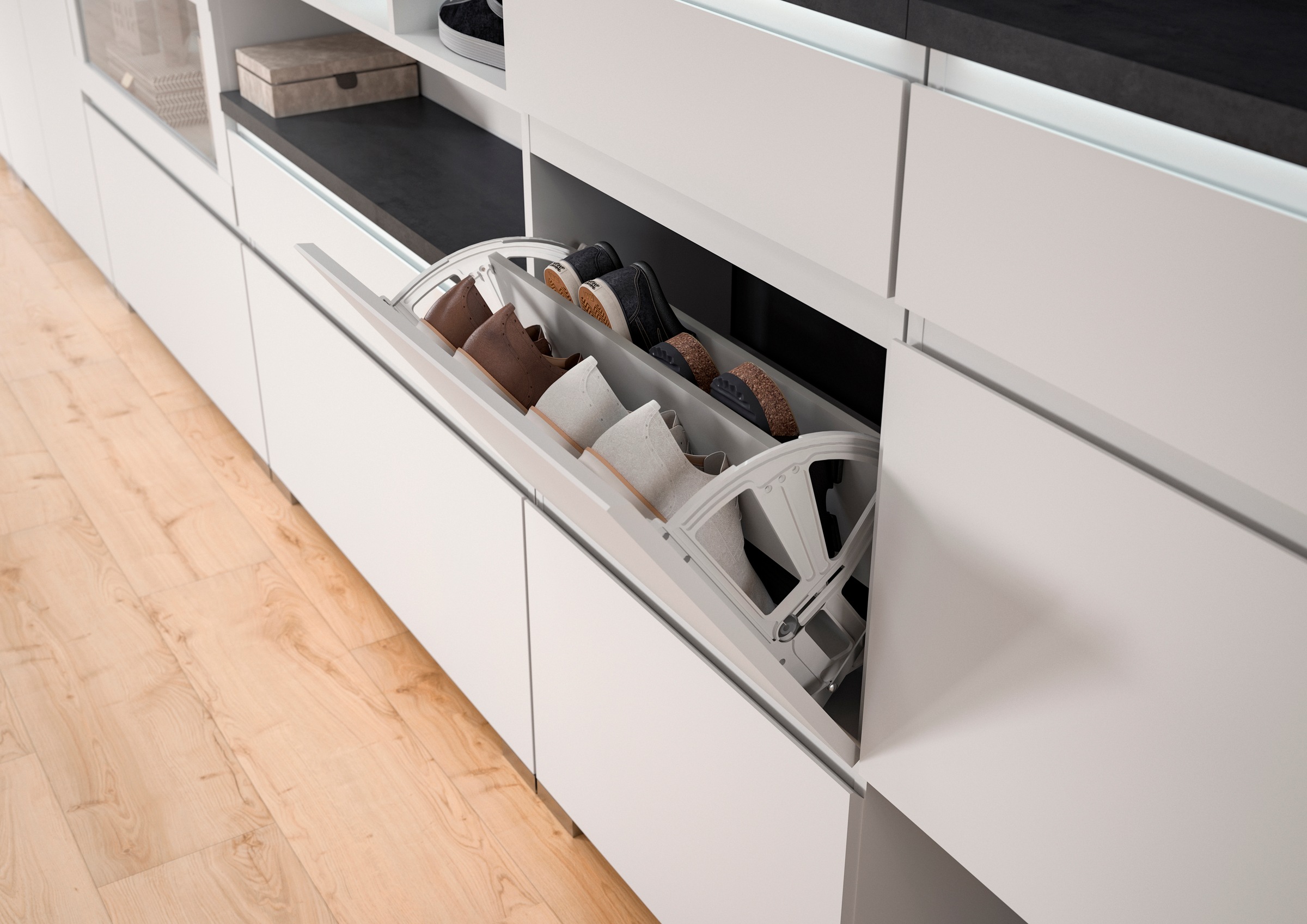 INOSIGN Schuhschrank »Skoskap, Tiefe 27cm, 2 Klappen mt Schuhwalze, 1 Schubkasten, 1 Tür«, Platz für 6 Schuhpaare, Schuhkipper, Schuhkommode, Schuhregal, Kommode
