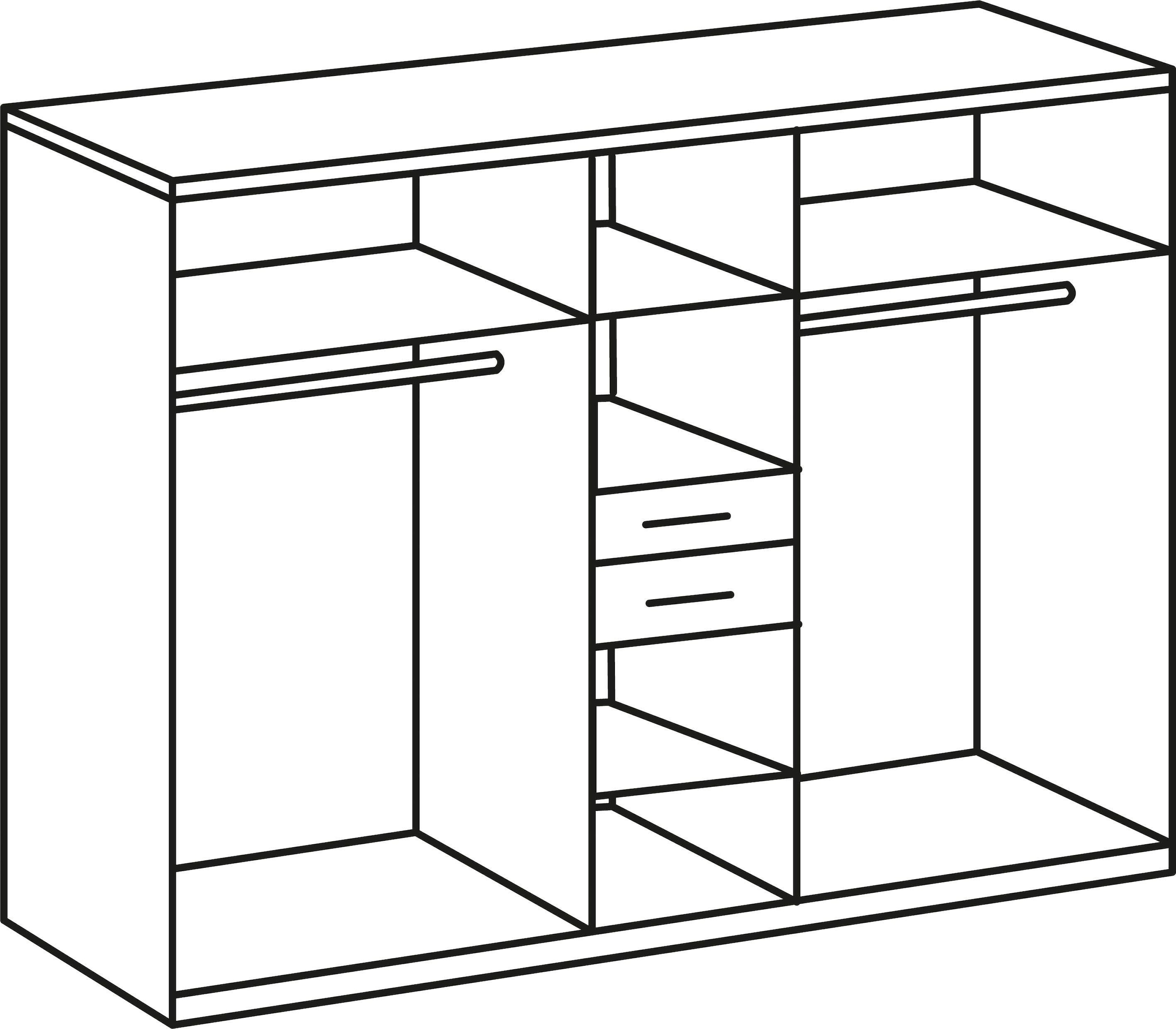 Wimex Kleiderschrank Diver, mit 2 Spiegeltüren , 2 Schubkästen mittig