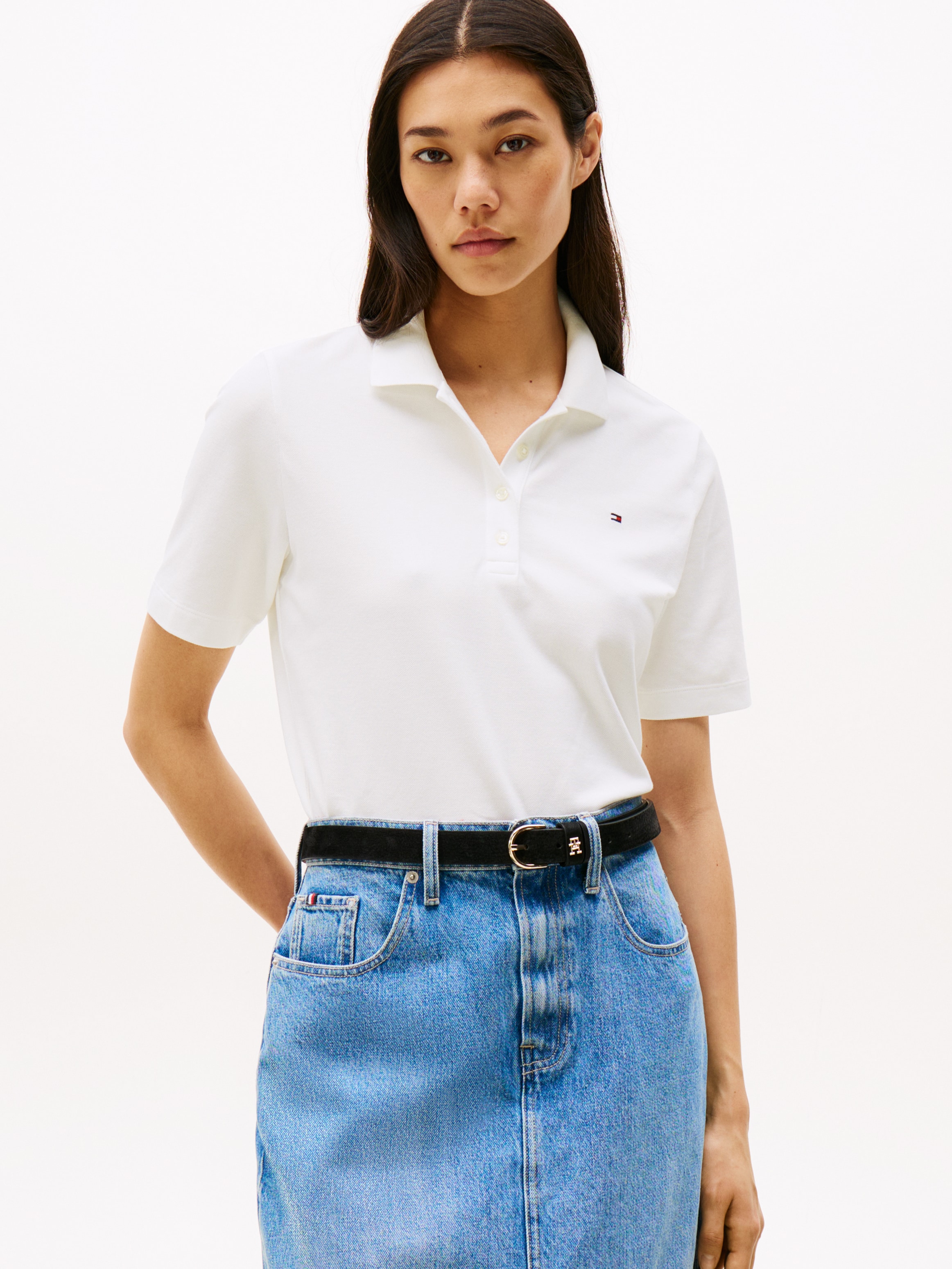 Tommy Hilfiger Poloshirt »1985 REG PIQUE POLO« mit Logo-Stickerei, Seitenschlitze, Regular Fit