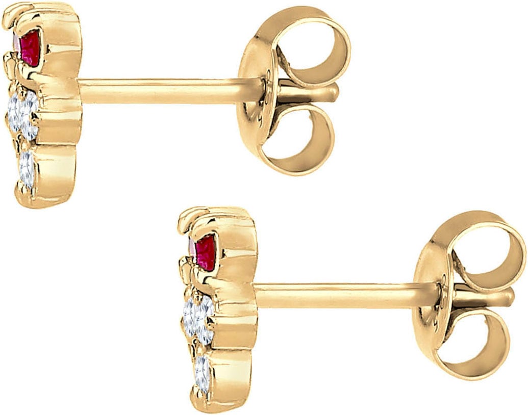 Elli Paar Ohrstecker »Schmuck Geschenk Silber 925 Ohrringe« mit Rubin (synth.), Glasstein