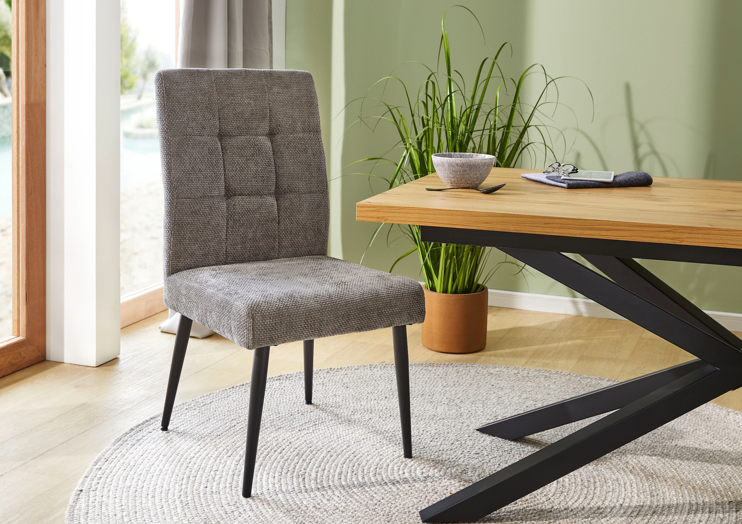 Jockenhöfer Gruppe 4-Fußstuhl »Suma« (Set) 2 Stk.4-Fuss Stuhl, bis zu 200 kg belastbar, Taschenfederkern