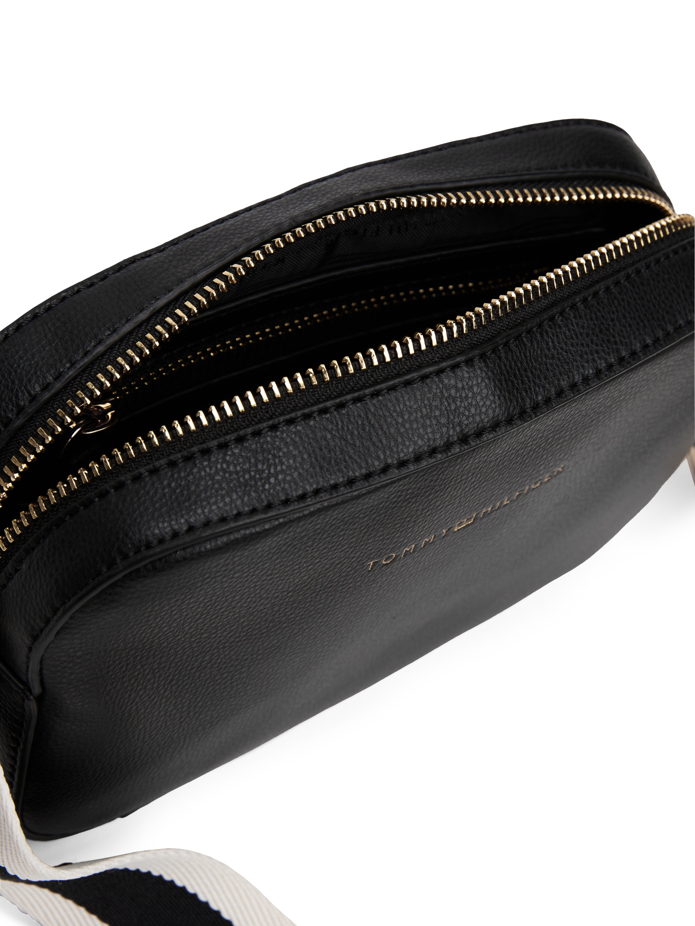 Tommy Hilfiger Umhängetasche »TH LOGOTAPE CAMERA BAG«, Damen Schultertasche, Minibag mit Logo-Schriftzug auf Umhängeriemen