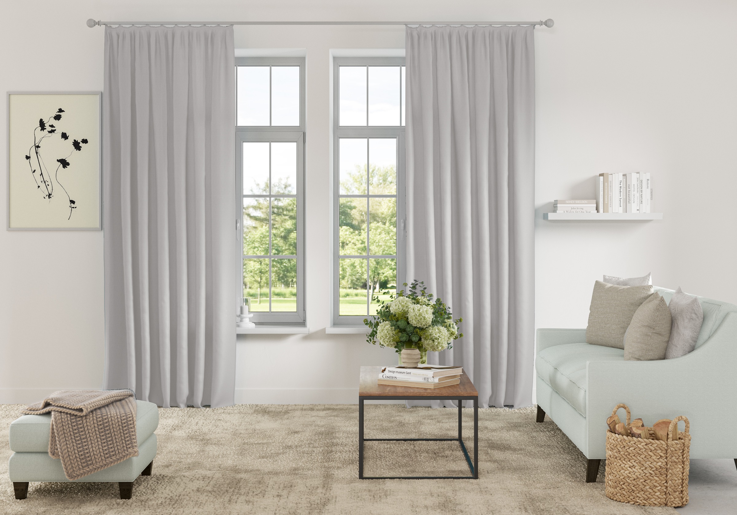 my home Vorhang »Parry« Kräuselband 2 Stk. tlg. 2-er Set, blickdicht, monoc günstig online kaufen