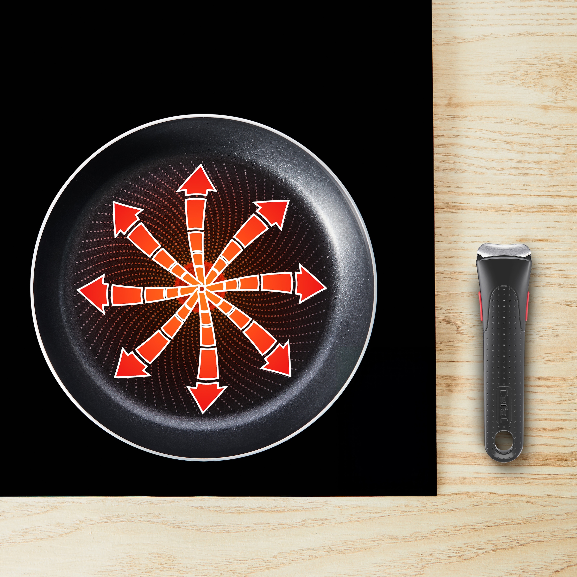 Tefal Pfannen-Set »Ingenio So'Light«, Aluminium, (Set, 3 tlg.), Light Tech Technology, abnehmbarer Griff, platzsparend, made in France