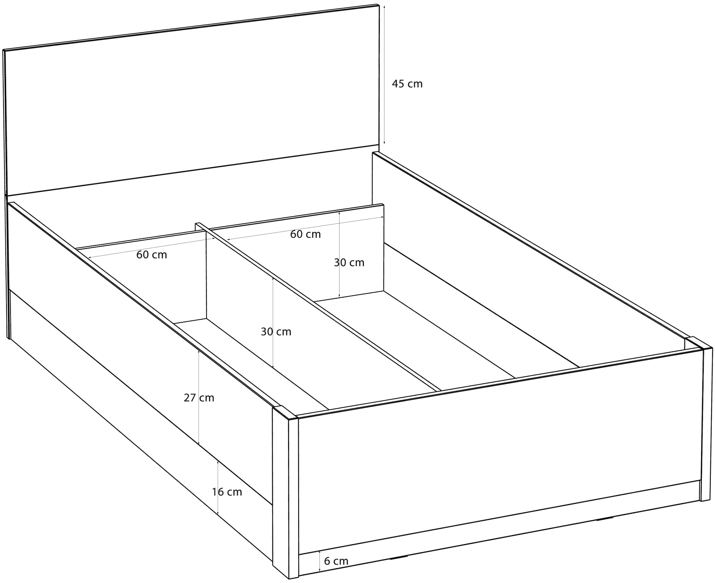 FORTE Bettgestell »Milles« aufklappbarer Lattenrost und gepolstertes Kopfteil