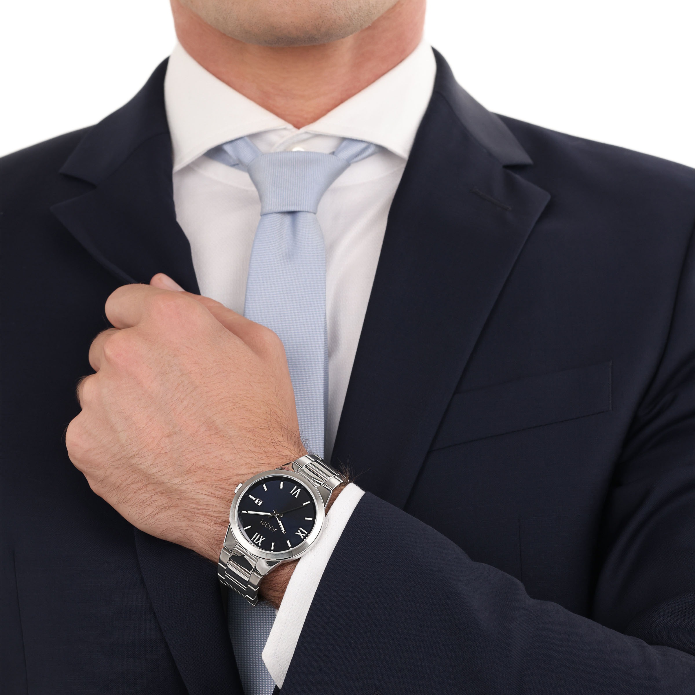 JOOP! Quarzuhr, Armbanduhr, Herrenuhr, Edelstahlarmband, Leuchtzeiger, Datum