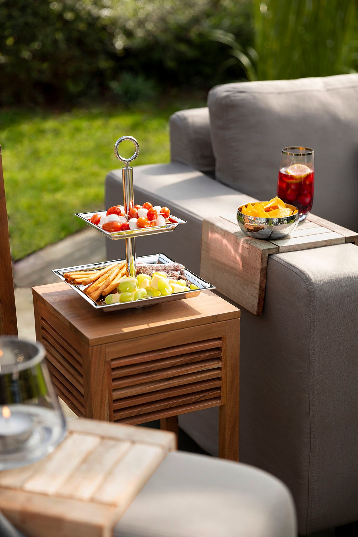 Fink Etagere »NAGANO, mit feiner Hammerschlagstruktur« mit 2 Etagen, quadra günstig online kaufen