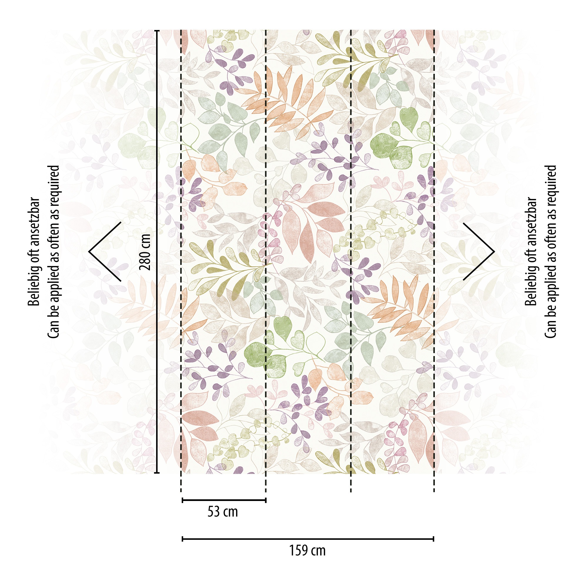 A.S. Création Fototapete »Aquarell Dreams Blumen-Tapete Mustertapete Blätter Blumen«, matt, Vliestapete Landhaus für Schlafzimmer Küche Wohnzimmer Blumen Design