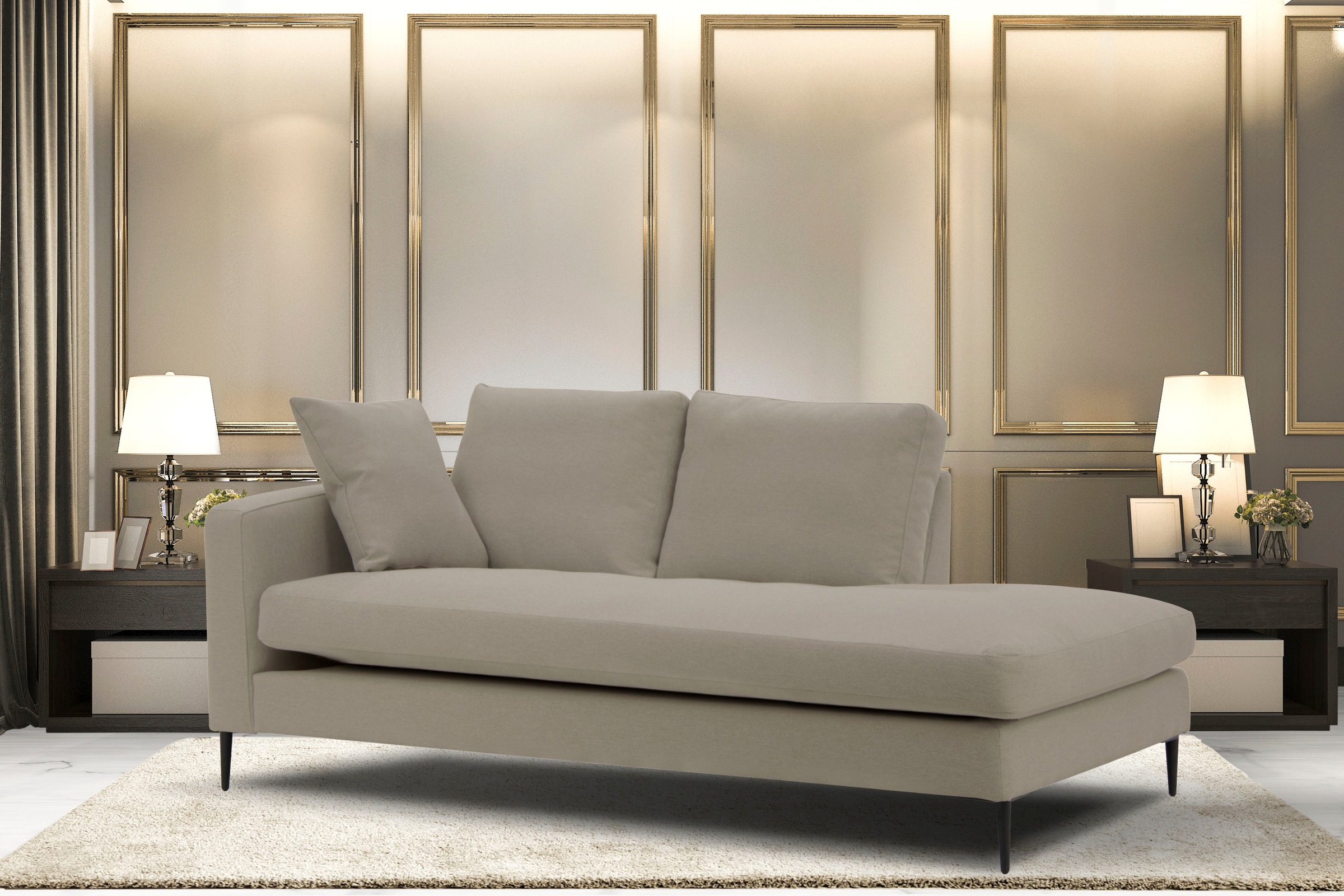 Home affaire Recamiere »Cozy Chaiselongue, Maße B/T/H: 195/97/80 cm« mit lo günstig online kaufen