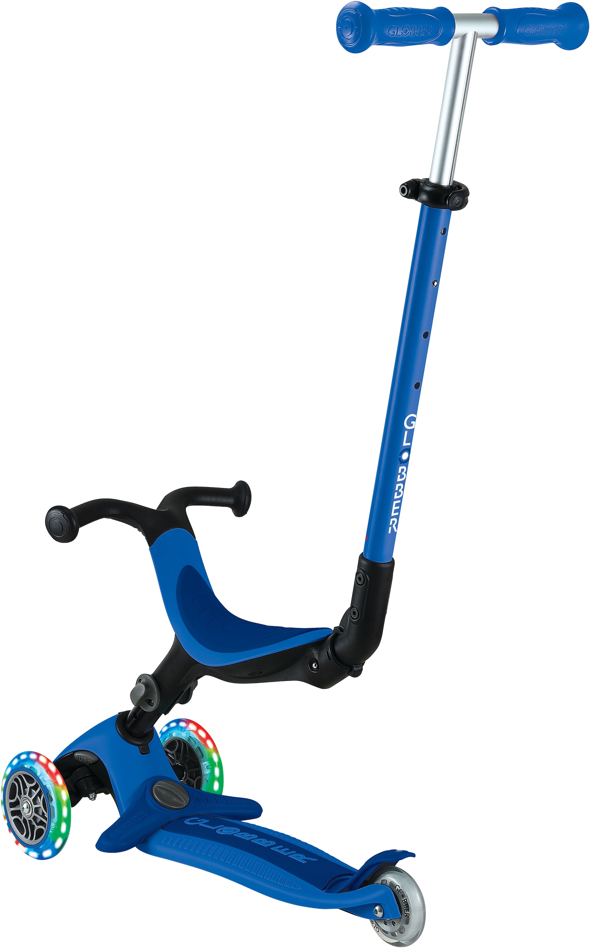 Globber Tretroller »GO-UP ACTIVE LIGHTS mit Leuchtrollen« Dreirad, Laufrad und Scooter