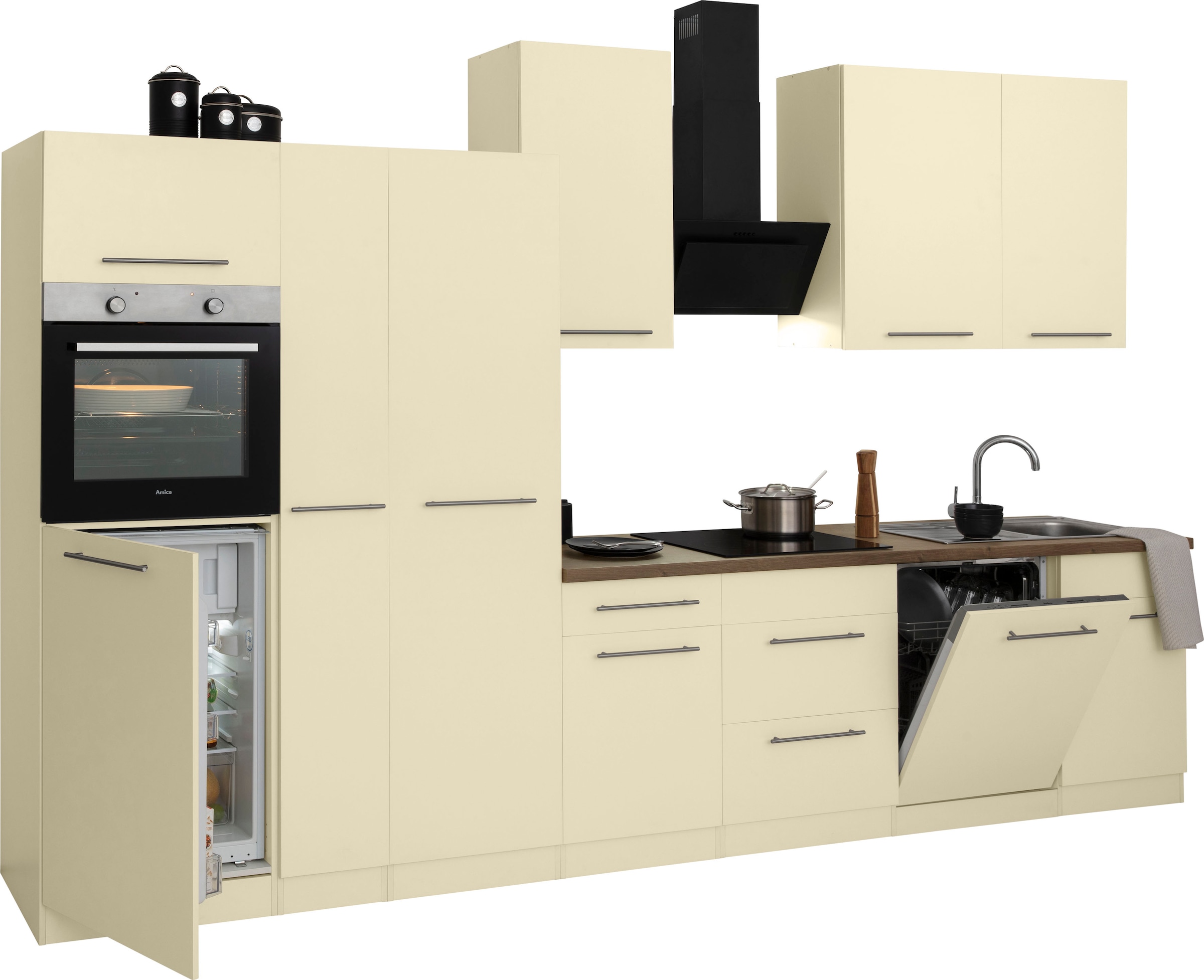 wiho Küchen Küchenzeile »Unna«, mit E-Geräten, Breite 360 cm