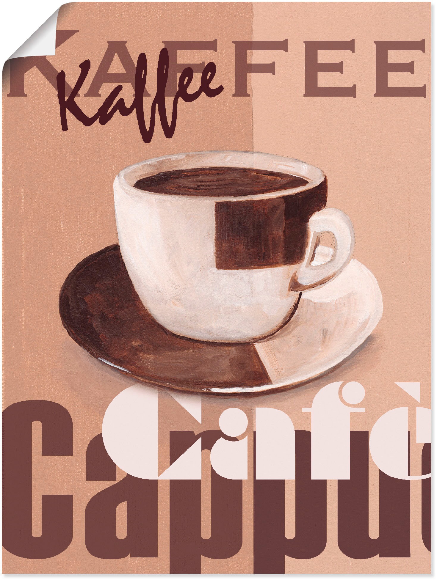 Artland Poster »Kaffee«, Getränke, (1 St.), als Alubild, Leinwandbild, Wandaufkleber oder Poster in versch. Größen