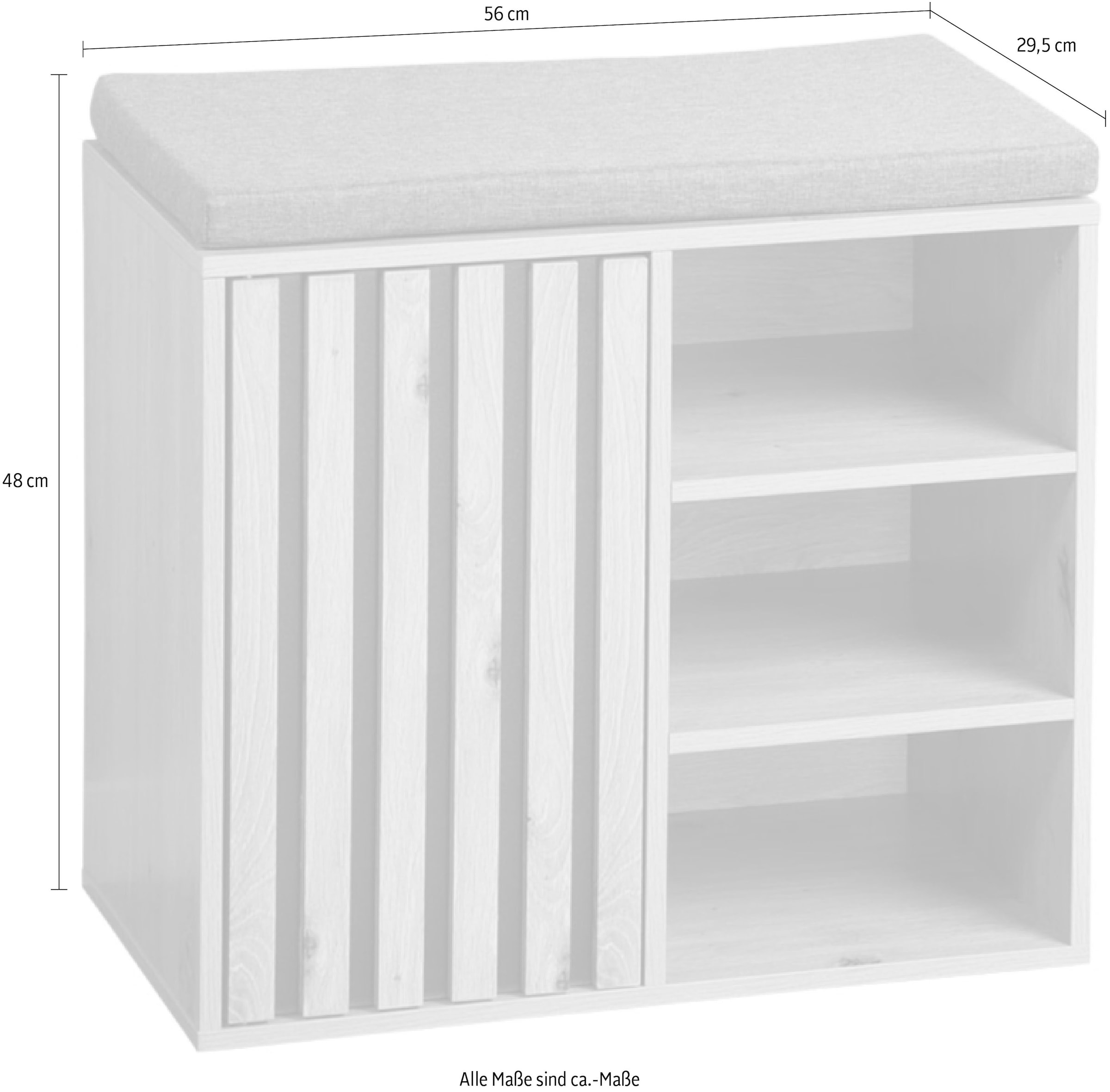 KESPER® Schuhbank »Schuhschrank mit Sitzkissen« grifflos, Sitzkissen abnehmbar und waschbar