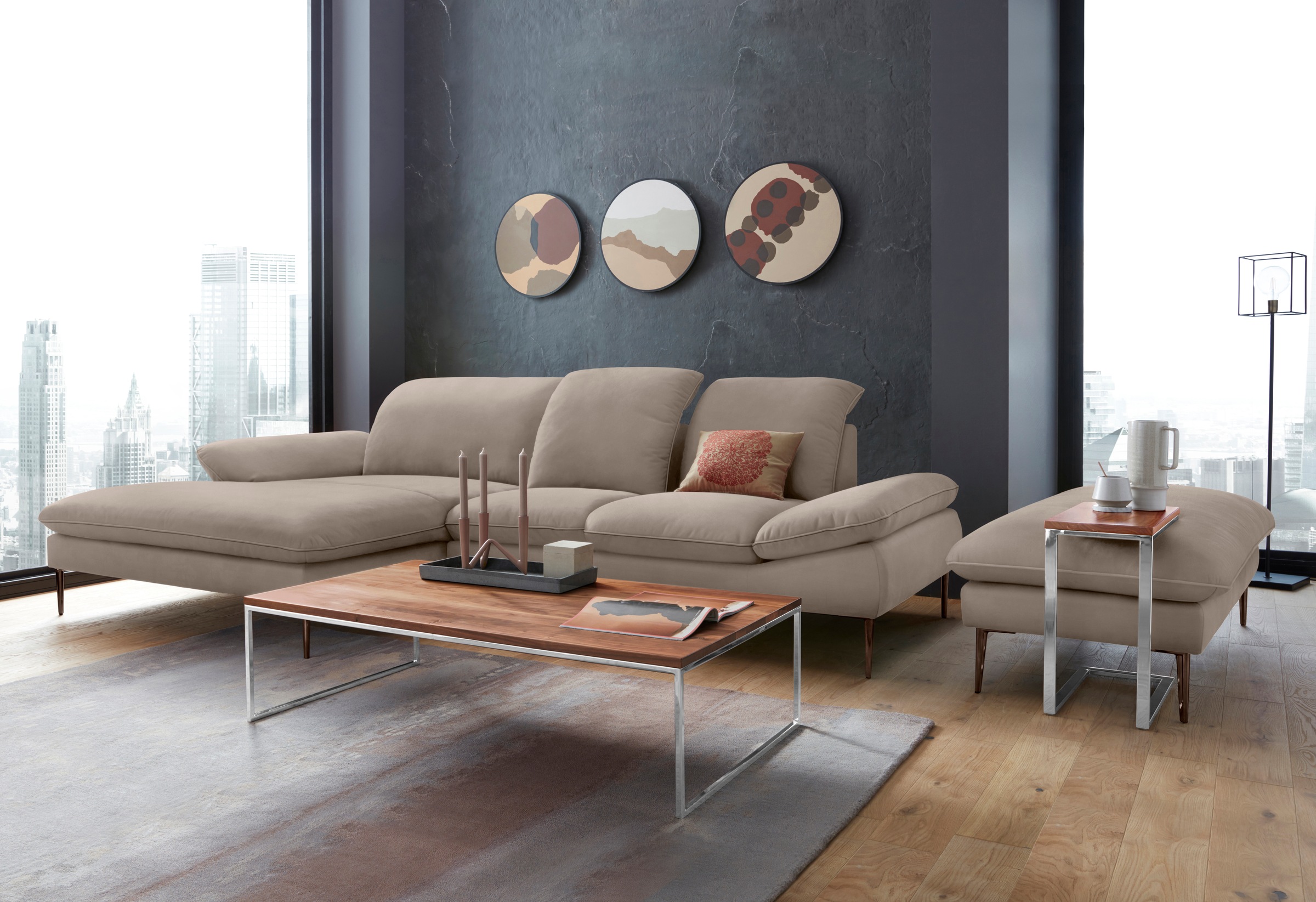 W.SCHILLIG Hocker »enjoy&MORE«, Füße bronze pulverbeschichtet, Breite 151 cm