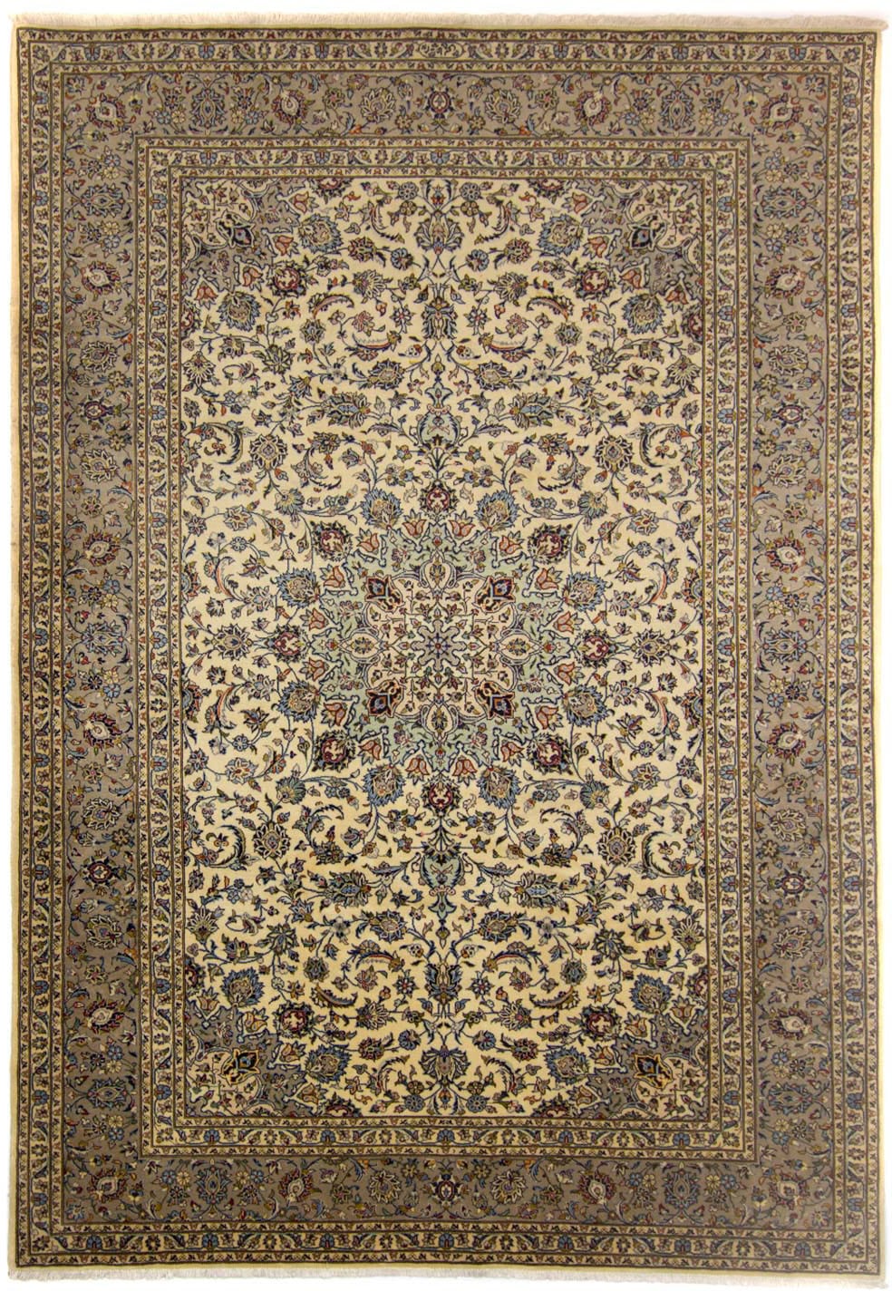 morgenland Wollteppich »Keshan Medaillon Beige chiaro 360 x 258 cm«, rechte günstig online kaufen