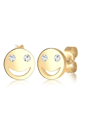 Elli Paar Ohrstecker »Smiley Face Emoji Kristalle 925 Silber« kaufen