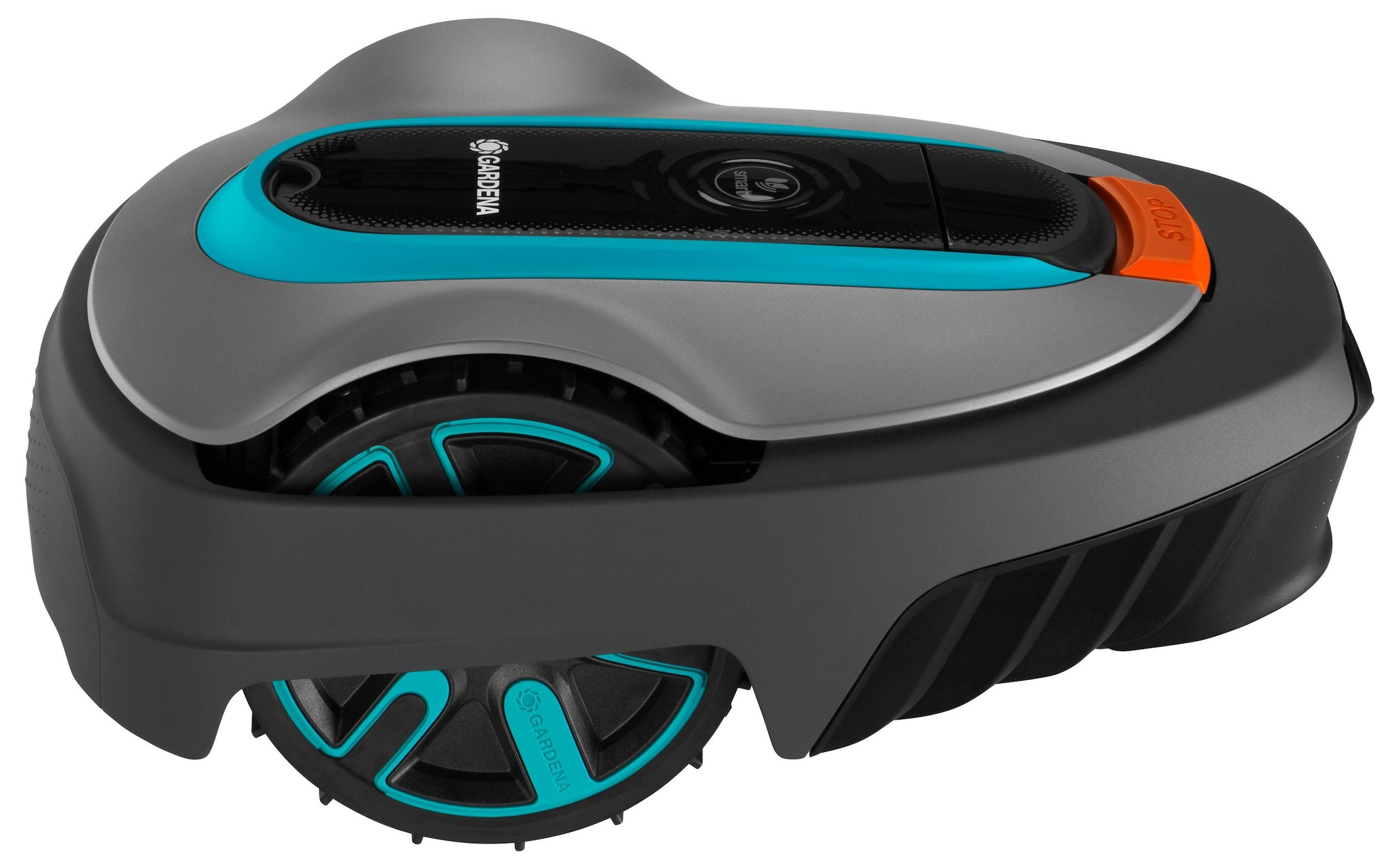 GARDENA Rasenmähroboter »»smart SILENO city« 400 m² inkl. Garage«, (Set), mit KI Technologie, Silent Mode, ideal auch bei schmalste Passagen
