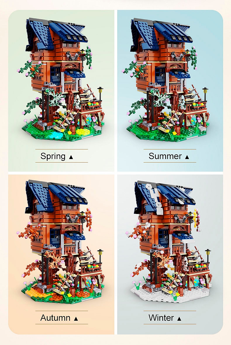 Jamara Konstruktions-Spielset »CaDA, Bricks, Baumhaus 4 Jahreszeiten (402866)« mit LED Licht