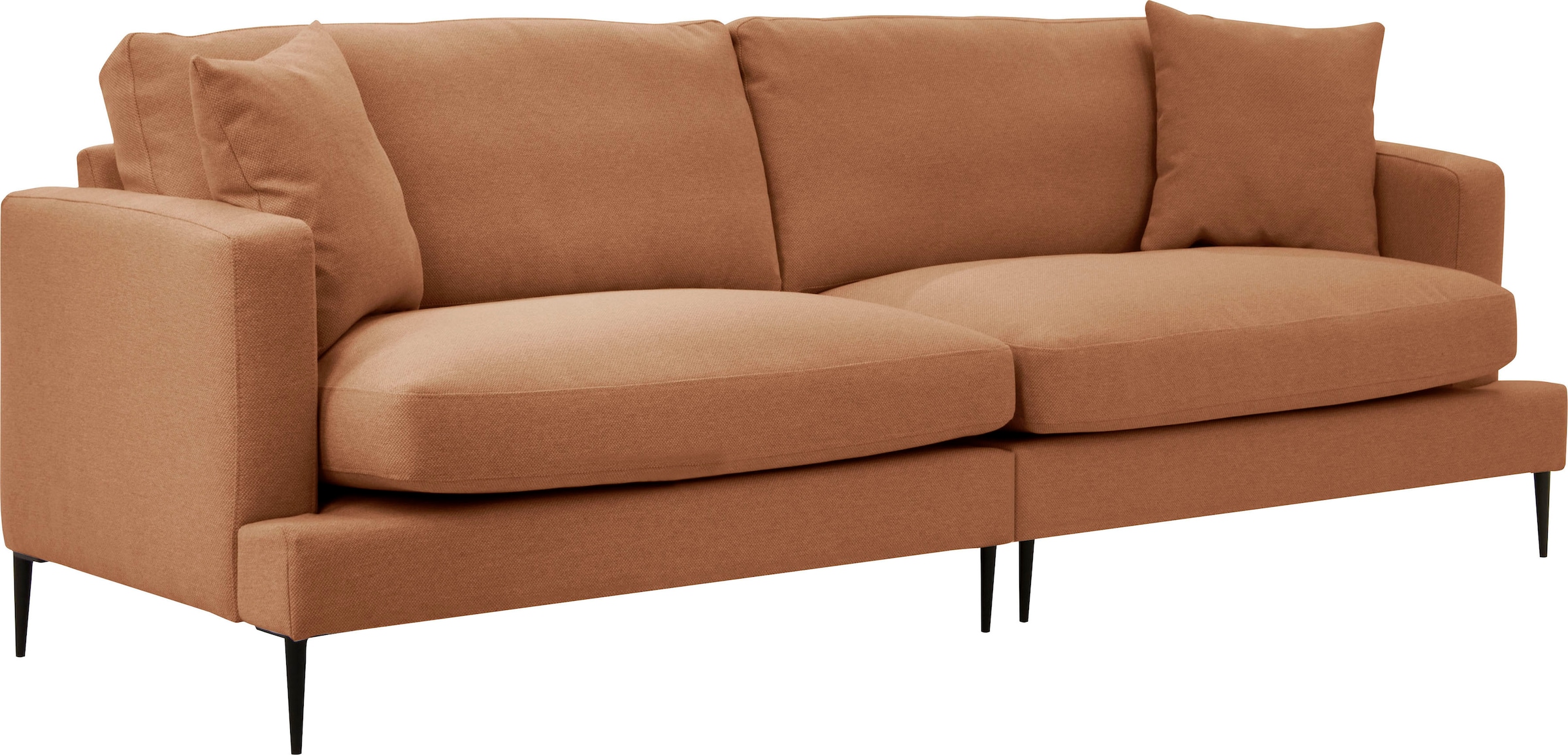Leonique 2-Sitzer »Cozy elegantes Designsofa, Maße B/T/H: 151/97/80 cm«, mit losen Kissen und Metallbeinen