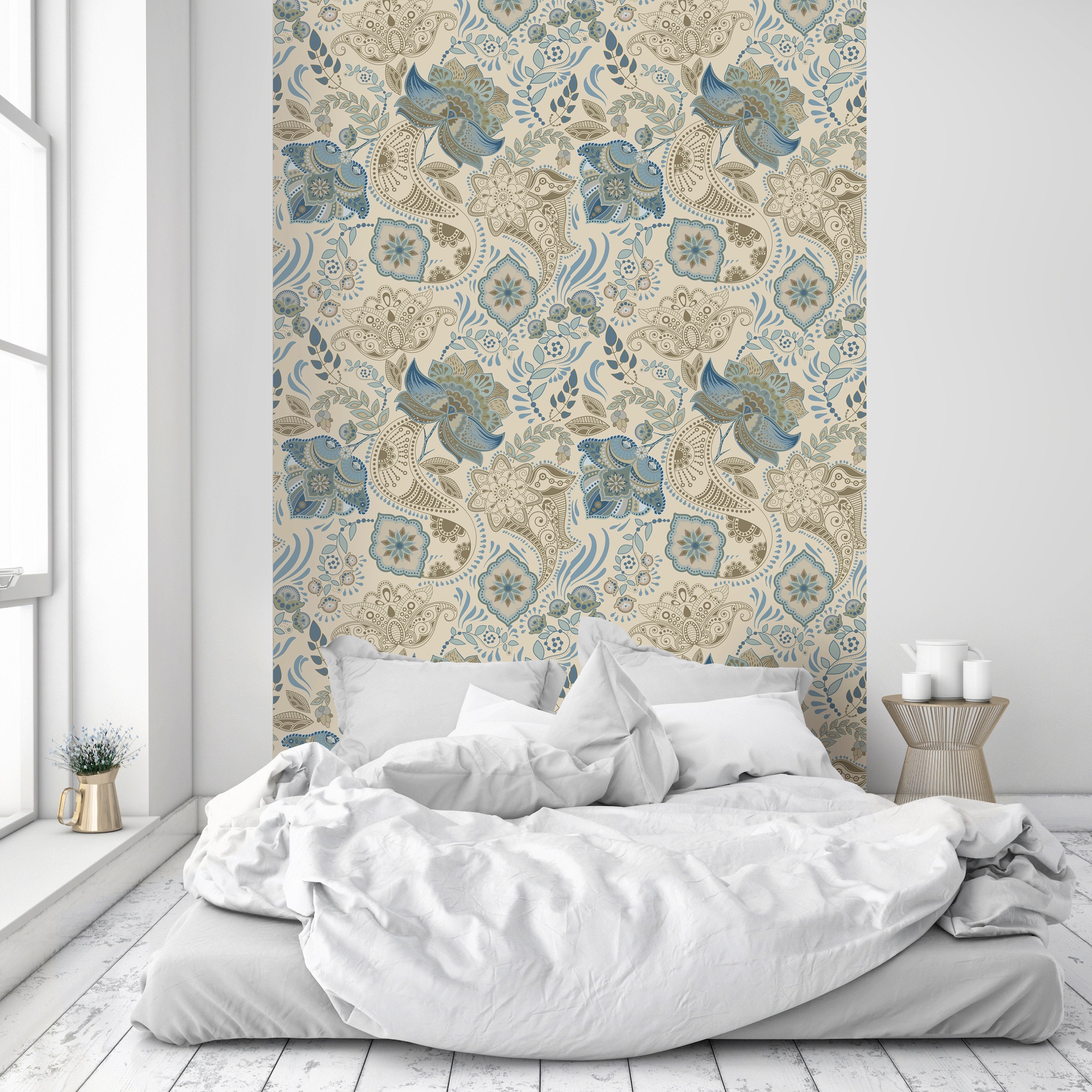 queence Vinyltapete »Stefan«, floral-geblümt-gemustert-Motiv, 90x250cm, sel günstig online kaufen