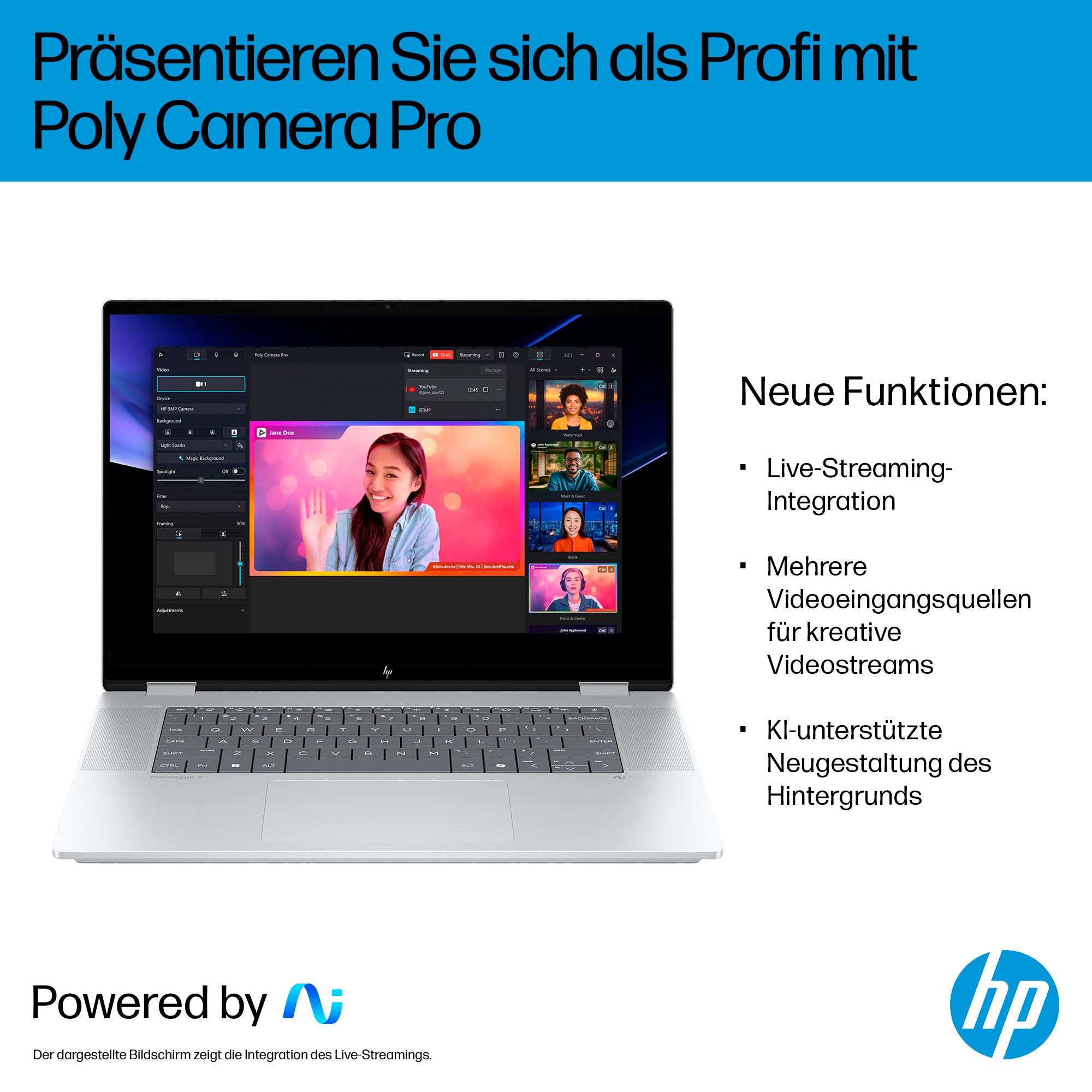 HP Convertible Notebook »OmniBook X Flip 16-as0252ng«, 40,64 cm, / 16 Zoll, Intel, Ultra 7, ARC, 512 GB SSD