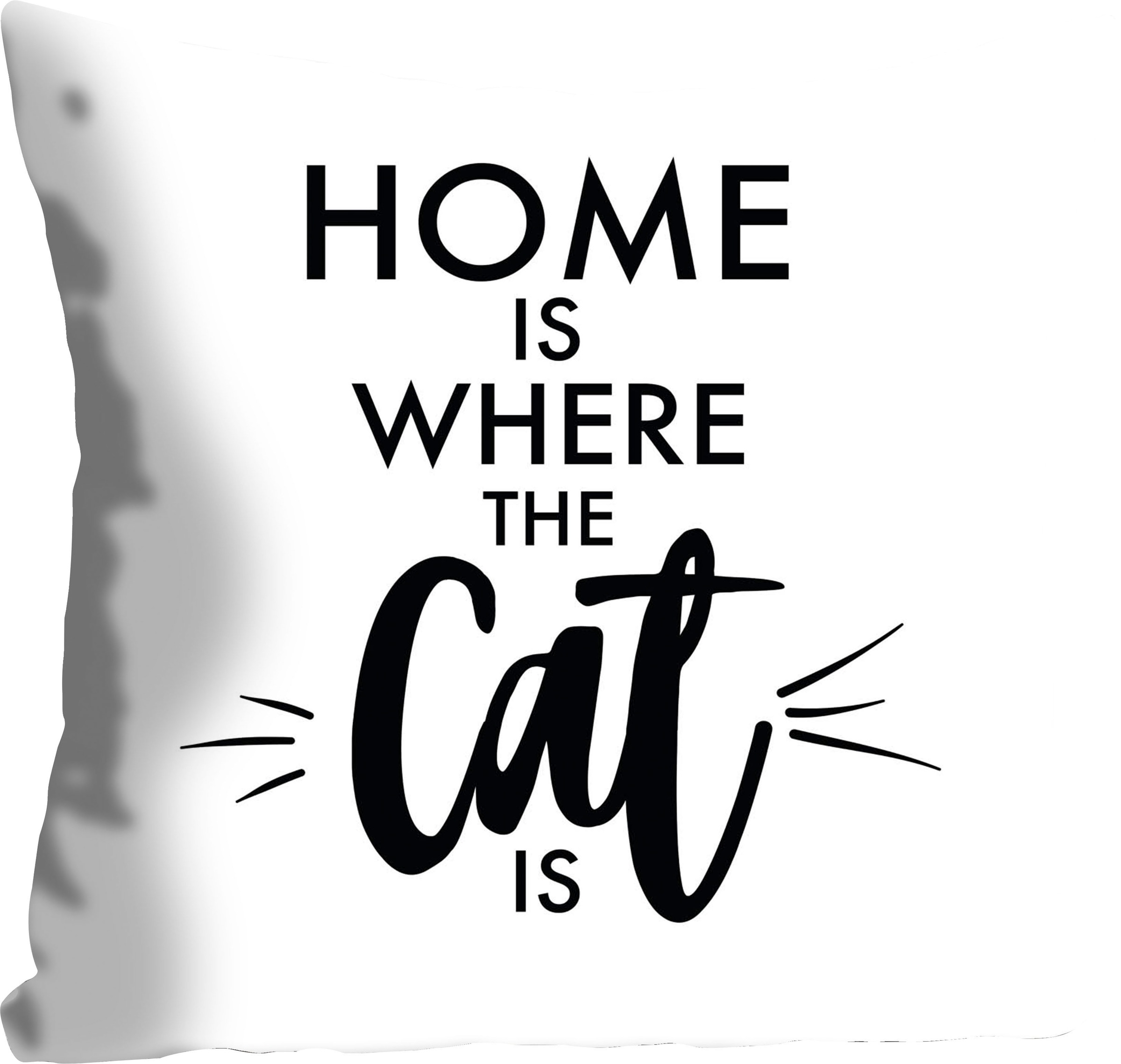 queence Dekokissen »Home is where the Cat is«, Kissenhülle,Spruch,Home is w günstig online kaufen