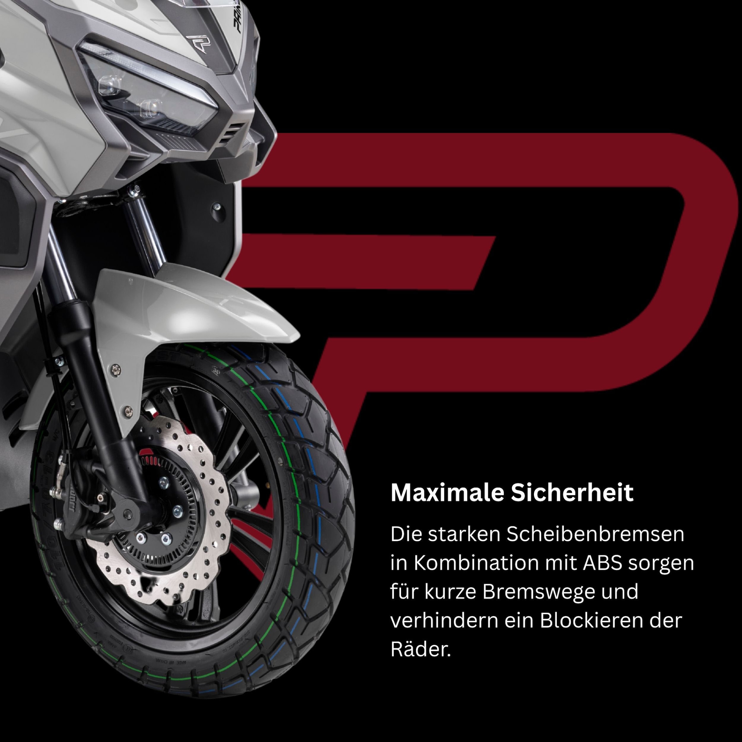 PRIKE Motorroller »PRIKE XDV 125, E5+, Adventure, ADV Roller«, 125 cm³, 95 km/h, Euro 5+, 11,4 PS, ABS, Windschutz, Heizgriffe, USB, EFI, digitales Display