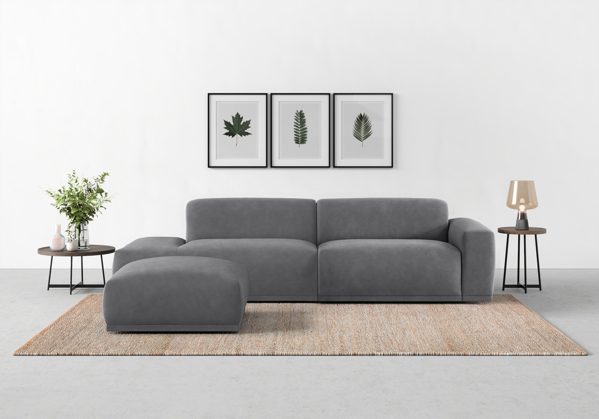 TRENDMANUFAKTUR Big-Sofa »Braga, mit hochwertigem Kaltschaum, Megasofa, in Cord erhältlich« modernes Big-Sofa, Couch mit hohem Sitzkomfort, 277/72/107 cm (B/H/T)