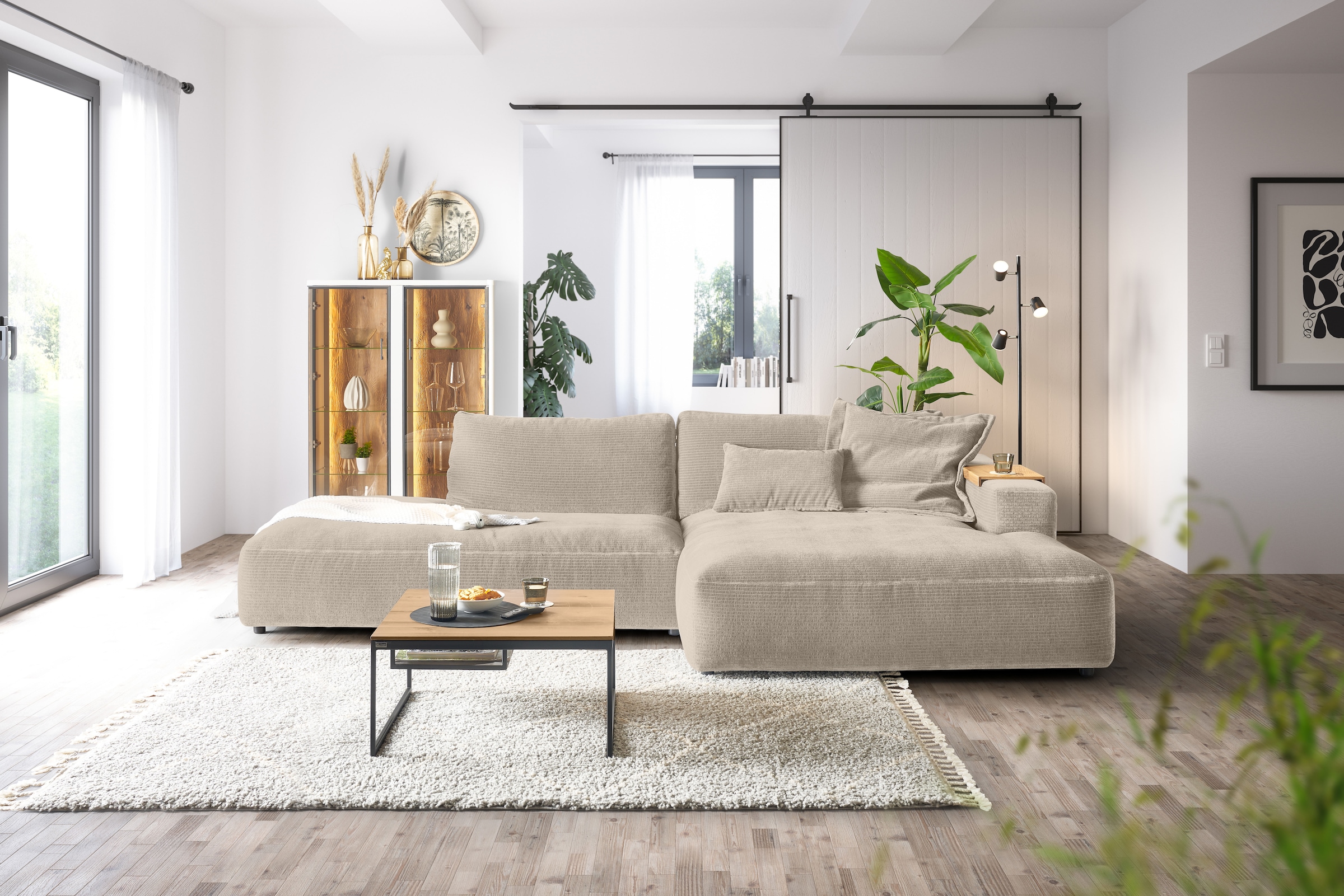 Musterring Ecksofa »Lucia«, verschiedene Farben, großer Longchair mit Armlehne, B330 x T190 cm