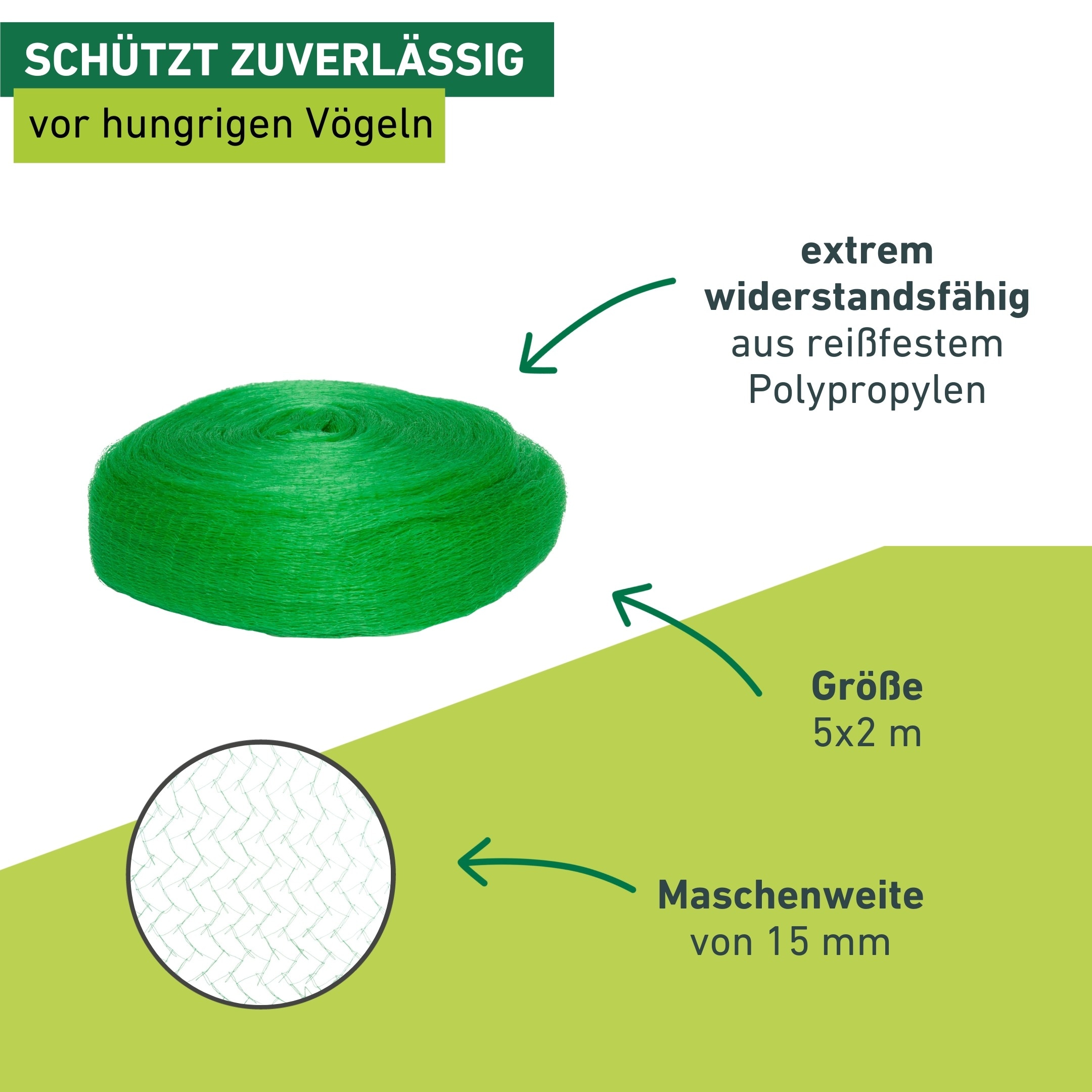 Windhager Schutznetz »für Obstbäume und Sträucher, Vogelschutz-Netz Rational« Maschenweite 15 mm, erhältlich in unterschiedlichen Größen