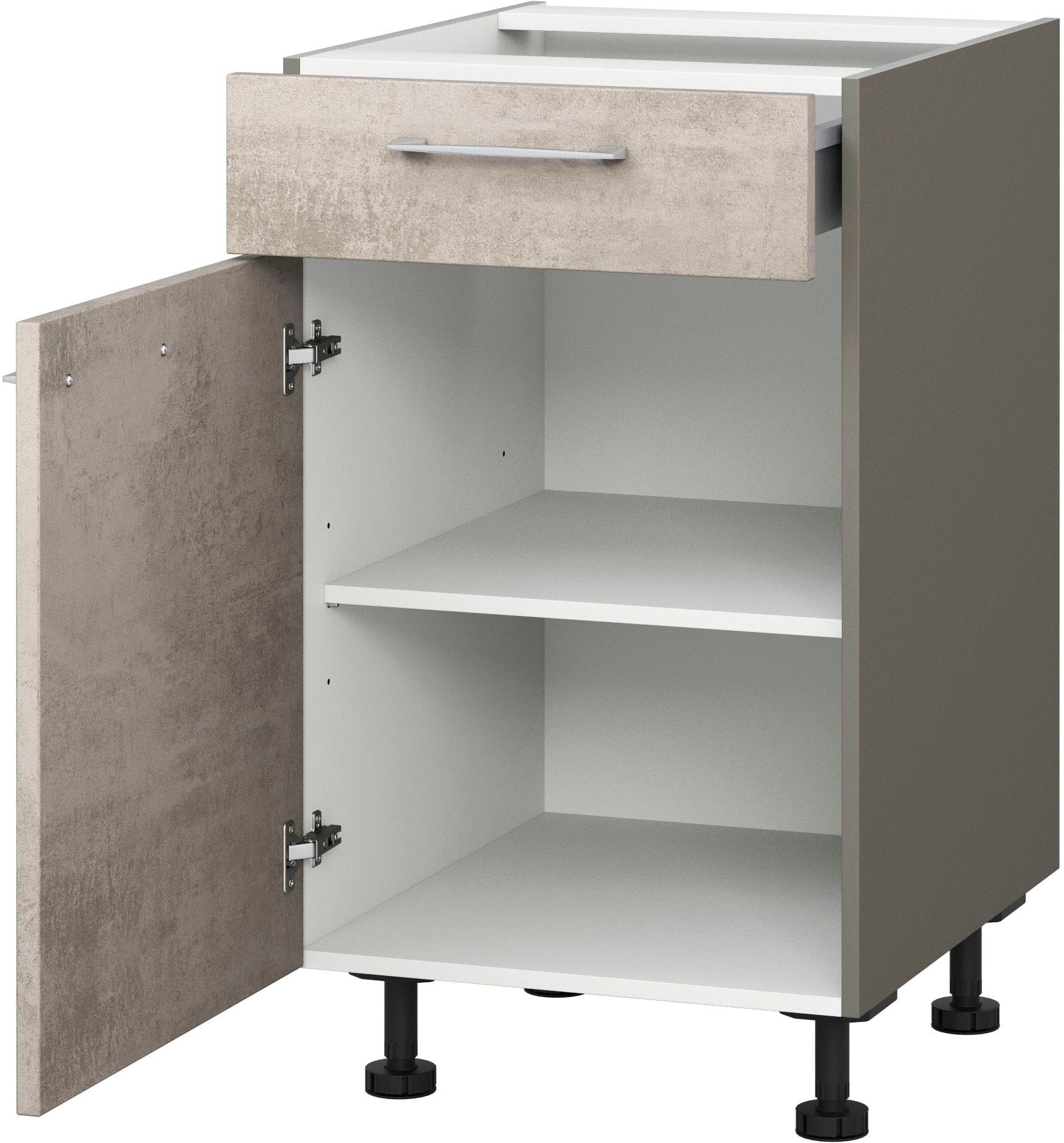 KOCHSTATION Unterschrank »KS-Trea US50«, mit einem Auszug und einer Tür, Einlegeboden, Breite 50 cm, Höhe 75 cm