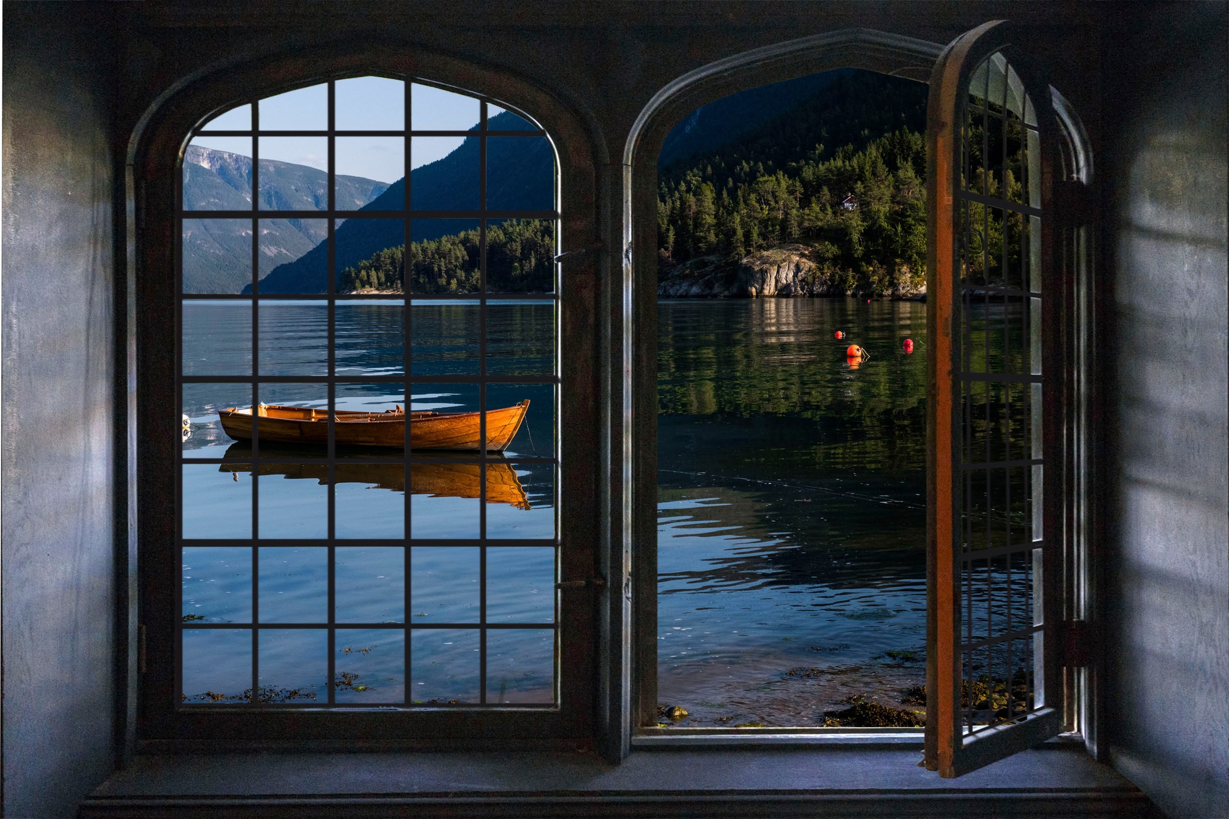 queence Wandsticker »Lago di Garda«, Wandsticker, Wandbild, selbstklebend, 3D, Fenster