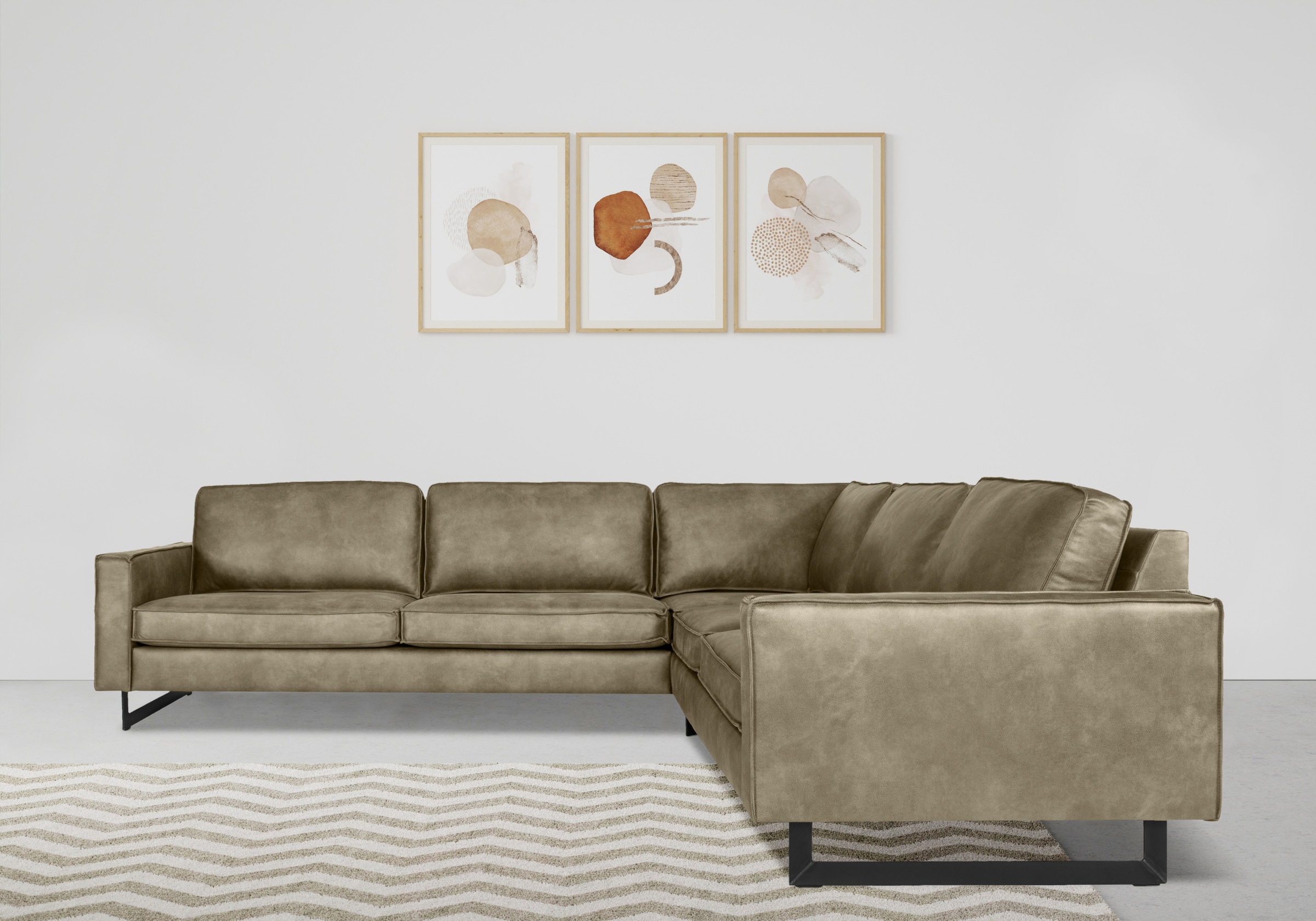 PLACES OF STYLE Ecksofa »Pinto, XXL, 250/290 cm, langer Schenkel, Ottomane« günstig online kaufen