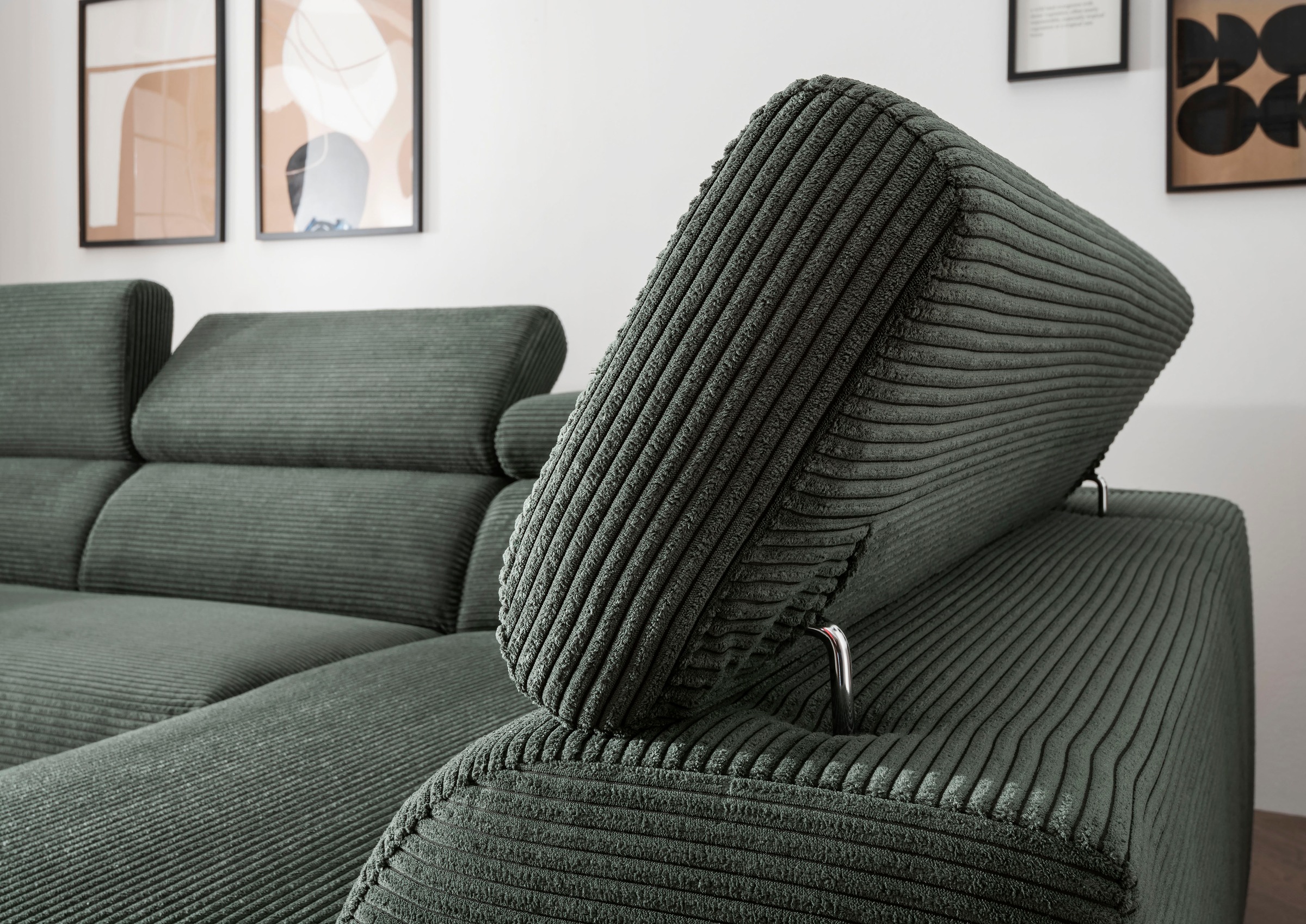 alina Ecksofa »Hikari«, wahlweise mit Sitzvorzug, in modernem Cordstoff, Breite 276 cm