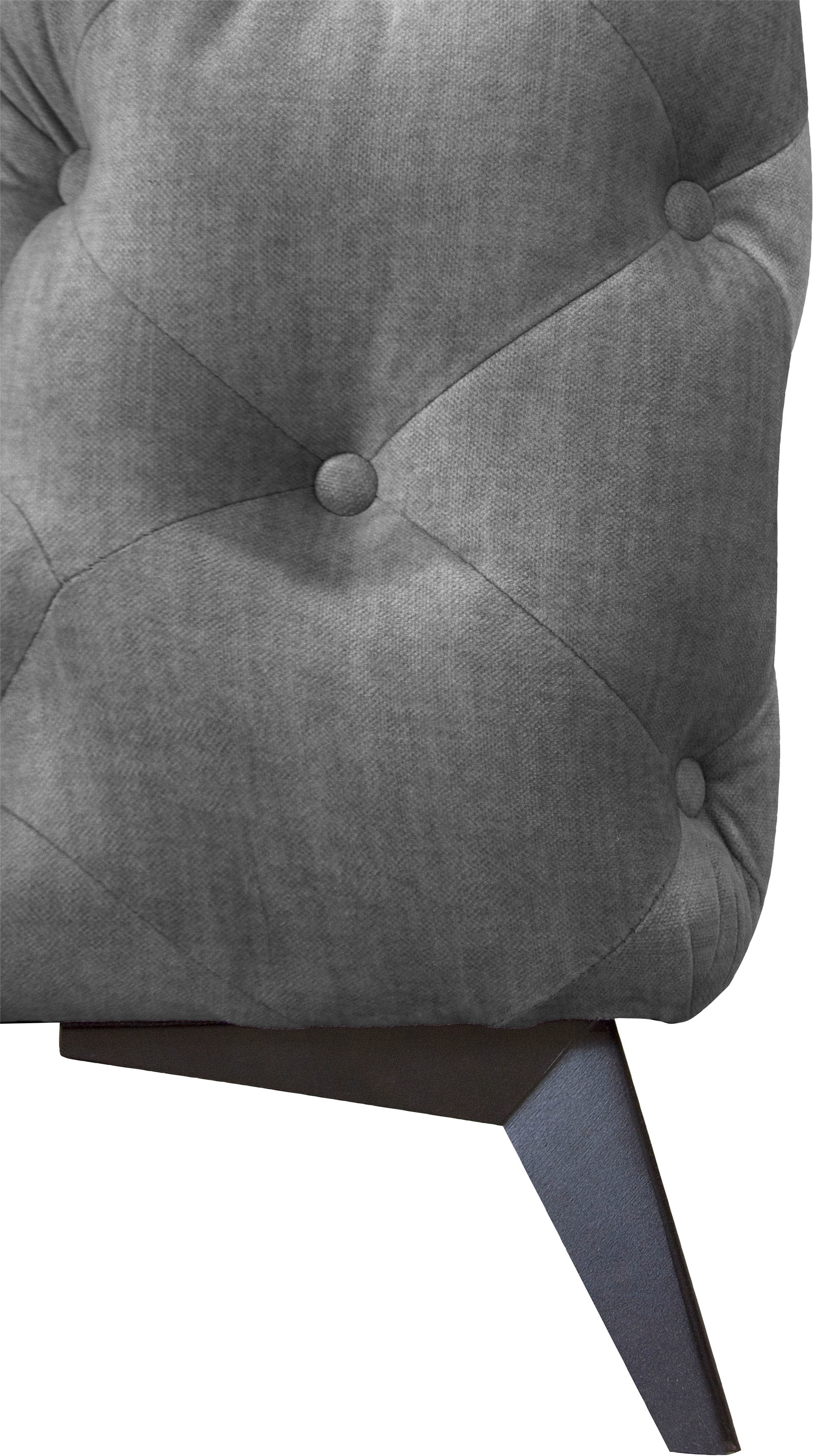Leonique Chesterfield-Sofa »Ecksofa GLYNIS L-Form mit Wellenunterfederung, Maße B/T/H 264/204/75cm«, aufwändige Knopfheftung, moderne Chesterfield Optik, Fußfarbe wählbar