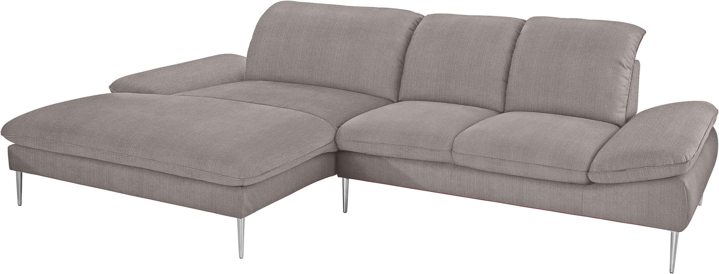 W.SCHILLIG Ecksofa »enjoy&MORE, Designsofa, elegant und bequem, L-Form«, mit Sitztiefenverstellung, Füße Chrom glänzend, Breite 310 cm