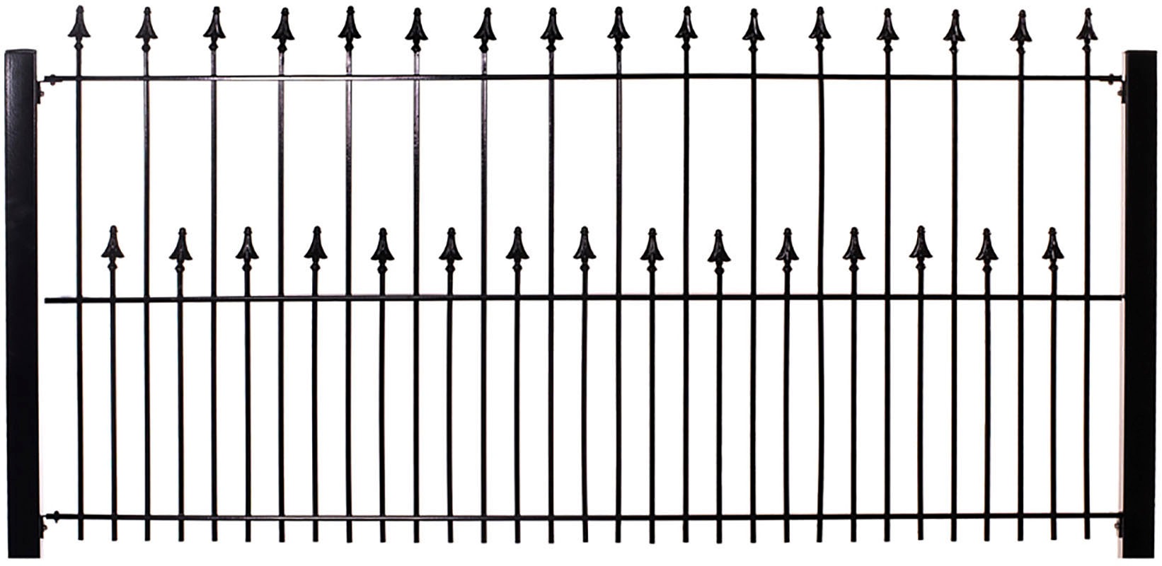 KRAUS Zierzaun »Zierzaun-60x60«, schwarz, 100 cm hoch, 5 Elemente für 10 m, 6 Pfosten