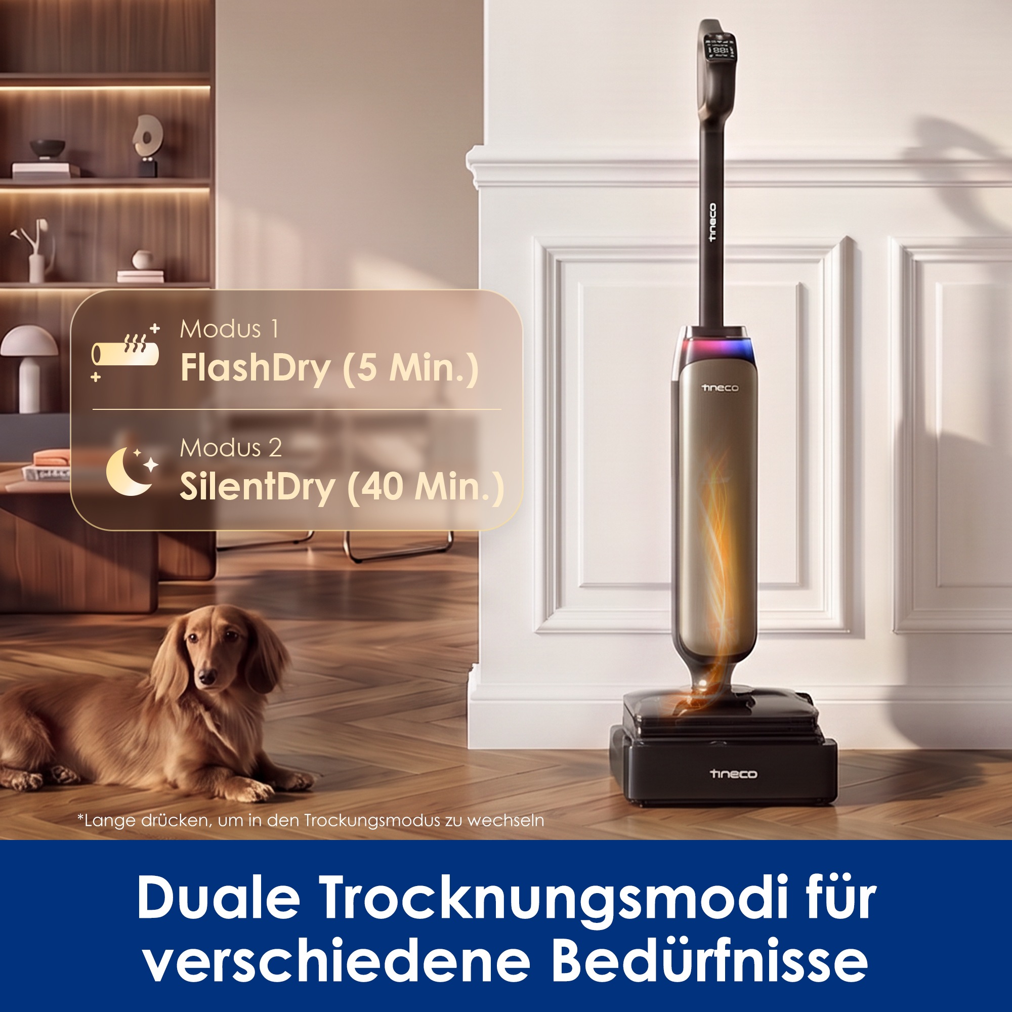 Tineco Nass-Trocken-Sauger »FLOOR ONE S9 Artist Boost Steam Premium« Schrubber-Modus mit 99°C Wasserdampf, 25.000 Pa Saugleistung