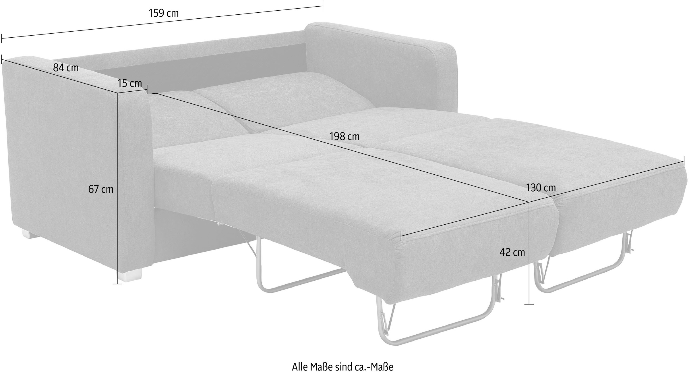 INOSIGN Schlafsofa »Mia«, mit 2 Einzelauszügen als Längsschläfer